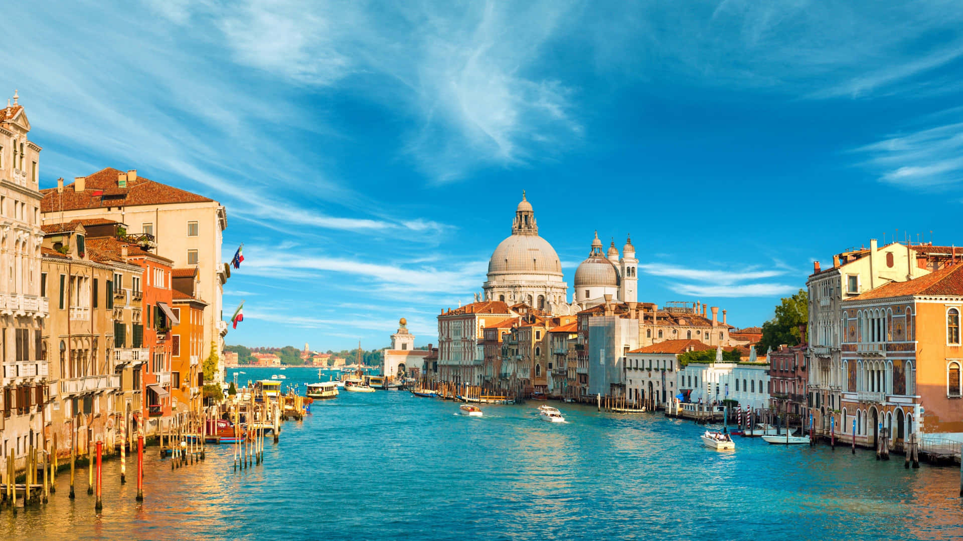 Venice Grand Canal Santa Mariadella Salute Domes Background