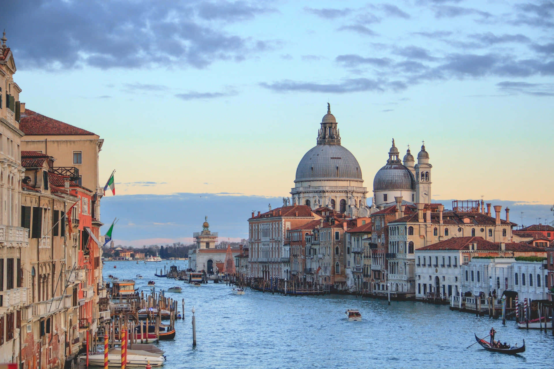 Venice Grand Canal Sunset Background