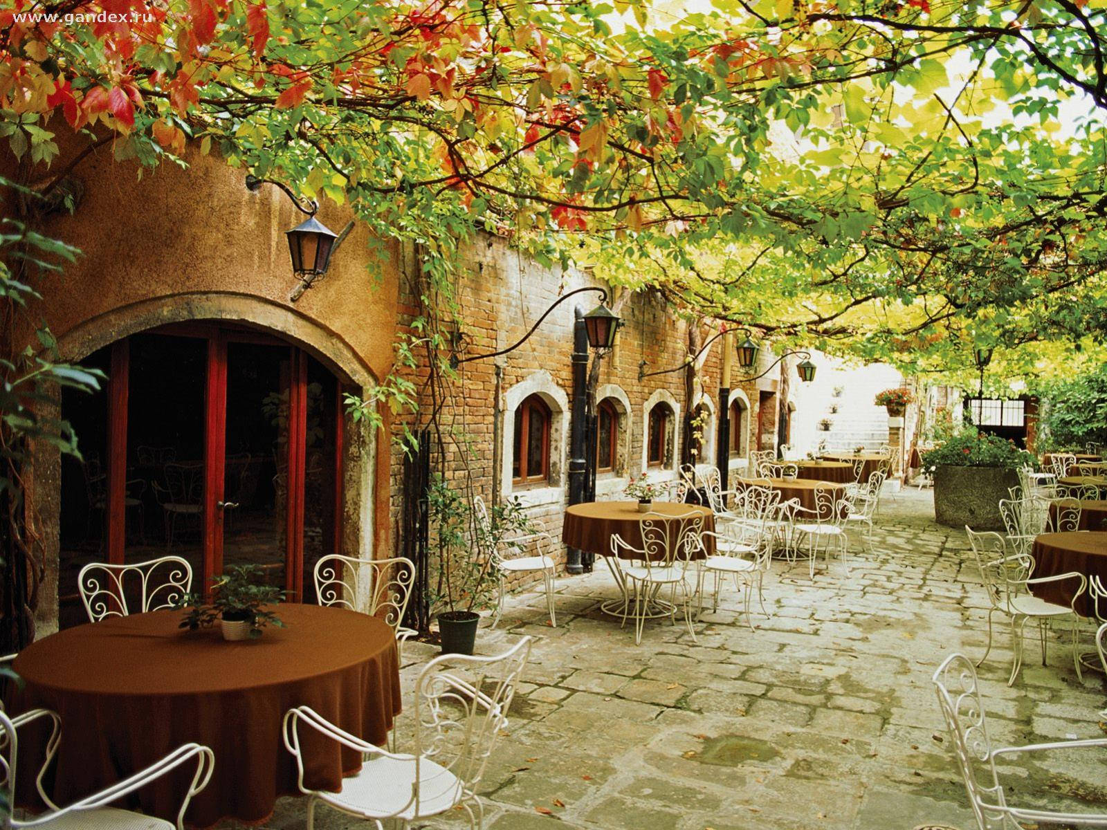 Venice Italy Alfresco Dining Restaurant Background