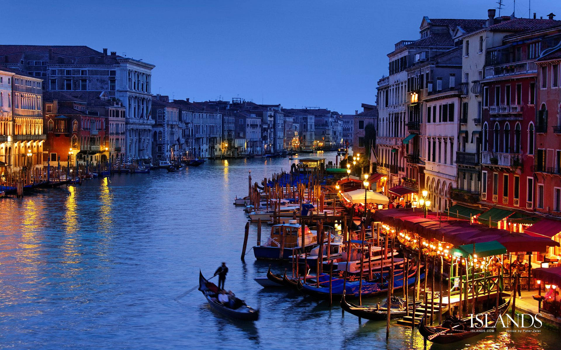 Venice Italy In The Night Background