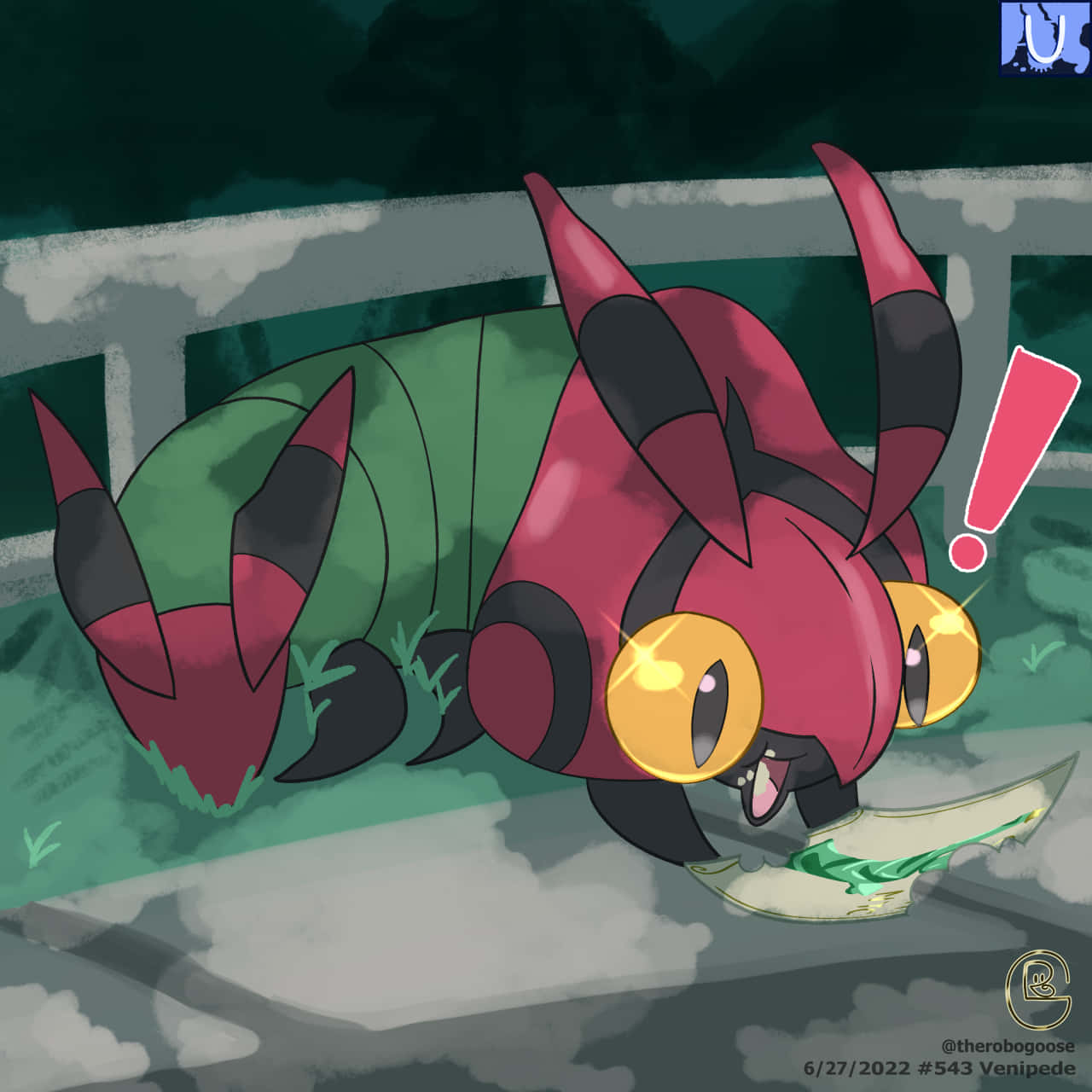 Venipede Eating A Leaf Background