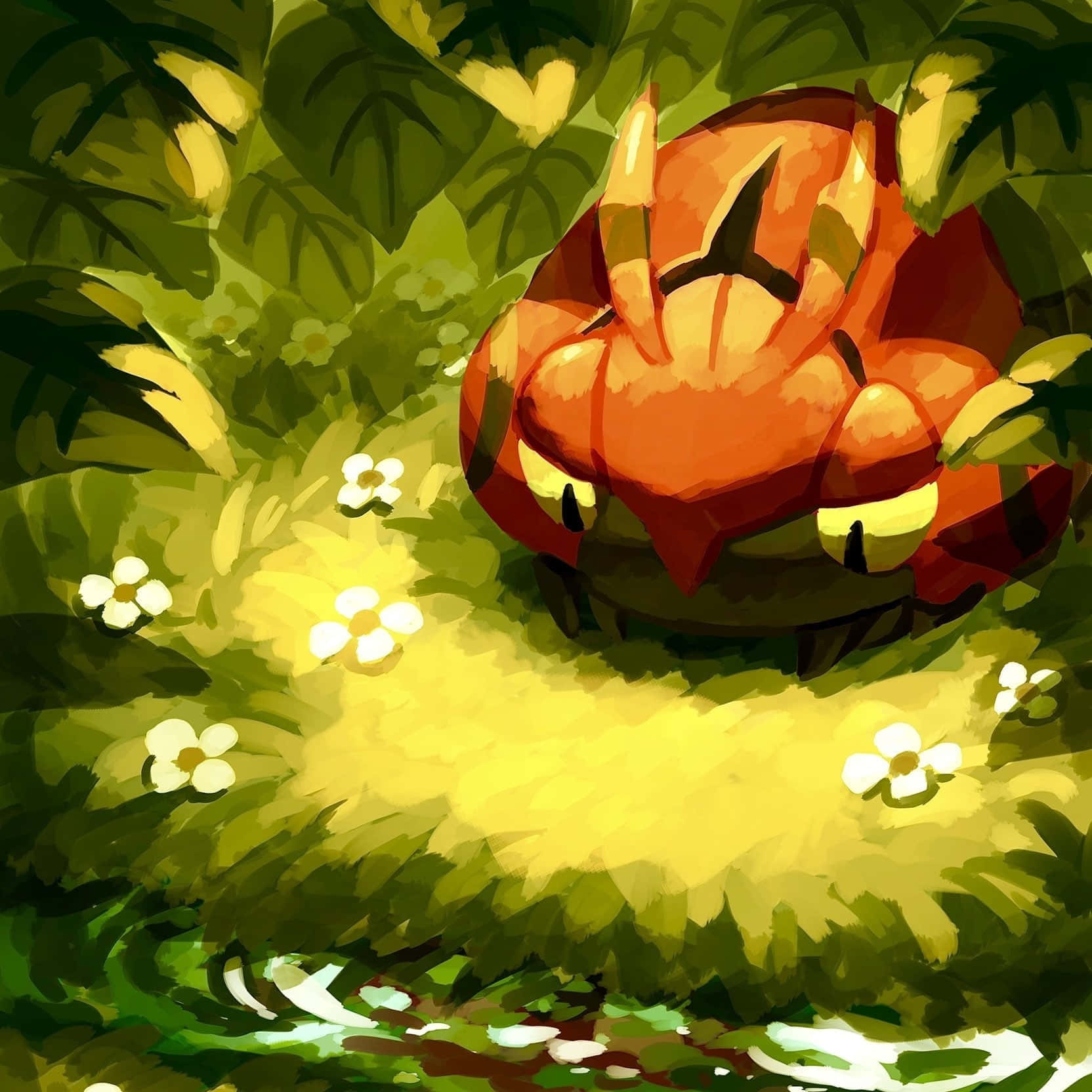 Venipede Flower Garden Painting Background