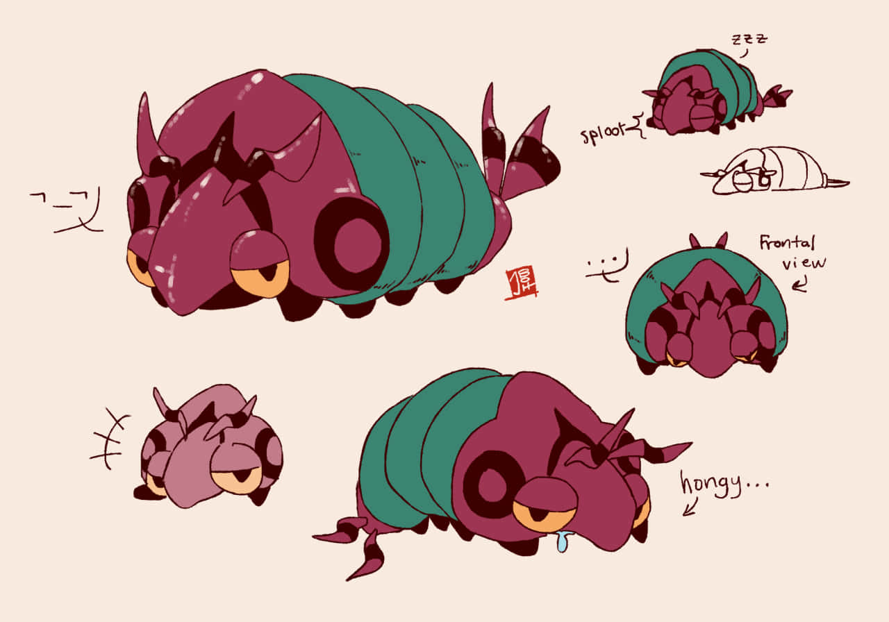 Venipede In Different Positions Background