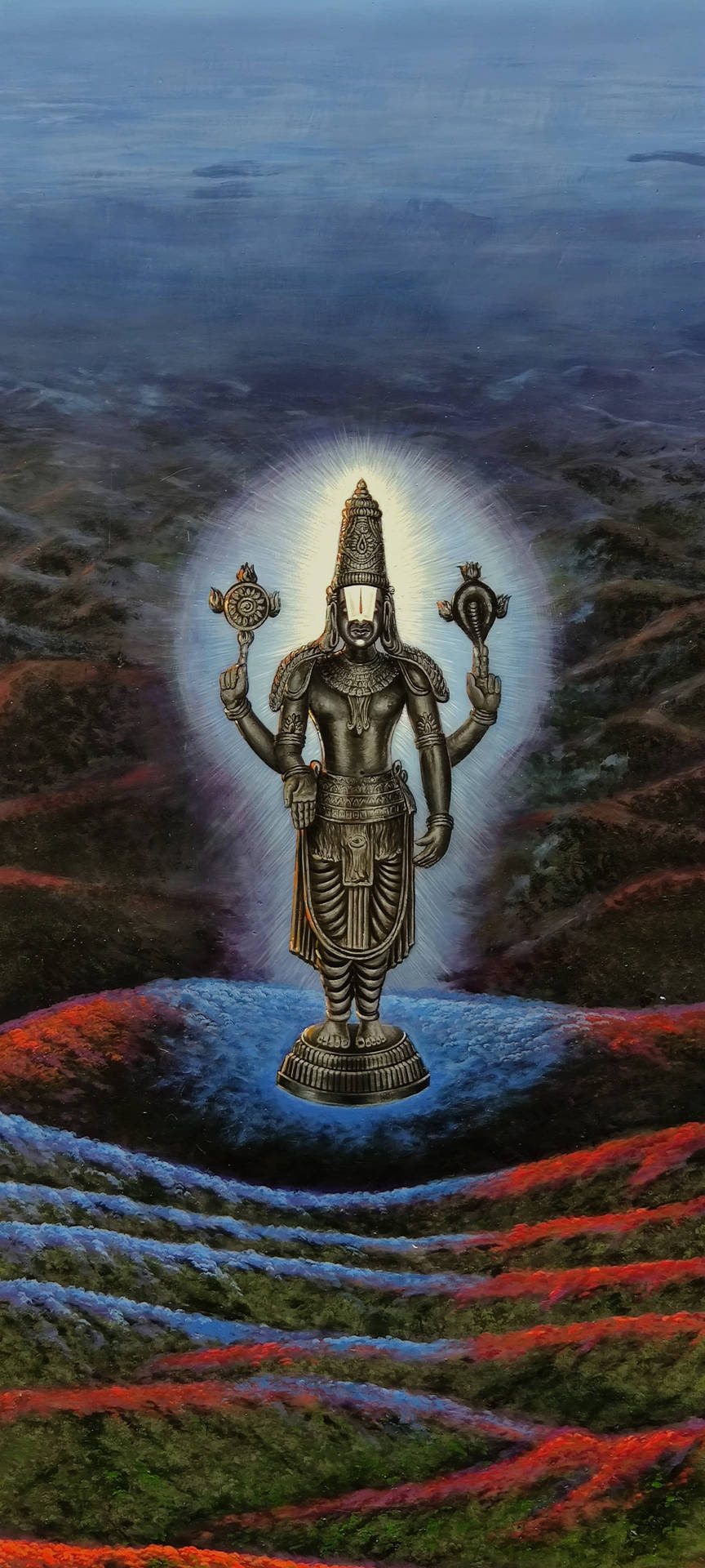 Venkateswara Swamy Black Metallic Deity Figurine