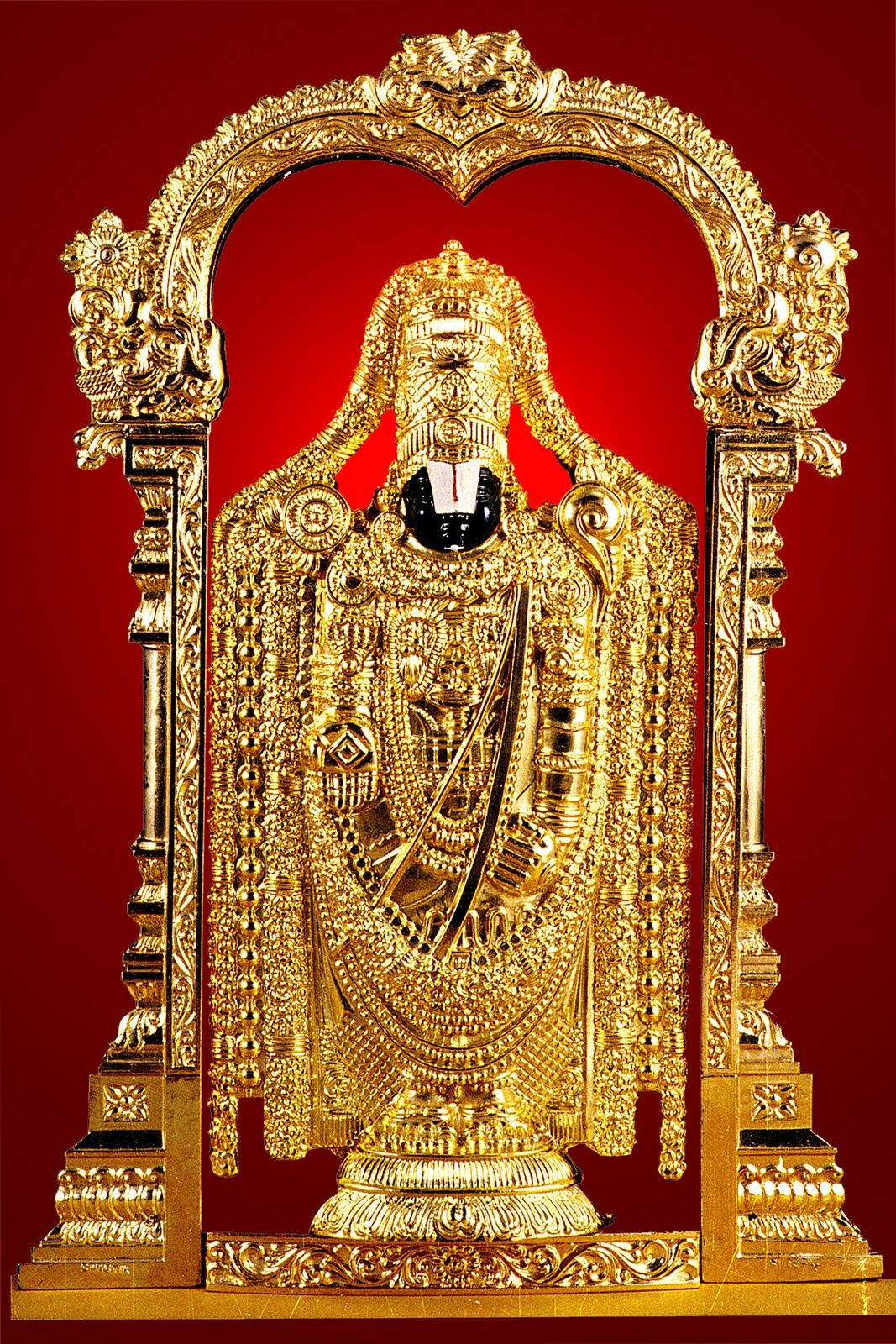Venkateswara Swamy Golden Hindu Deity Statue