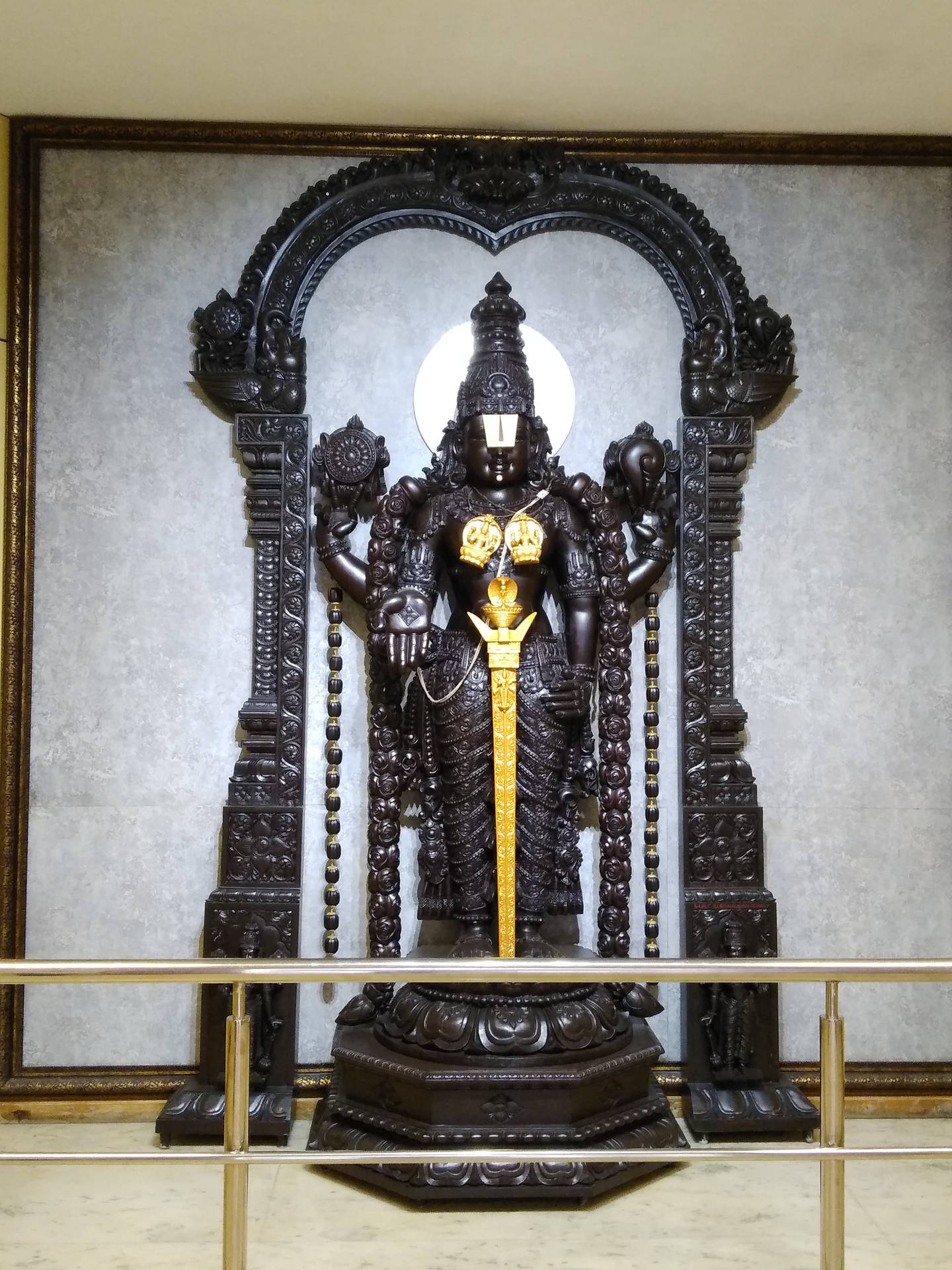 Venkateswara Swamy Sacred Hindu Wooden Statue