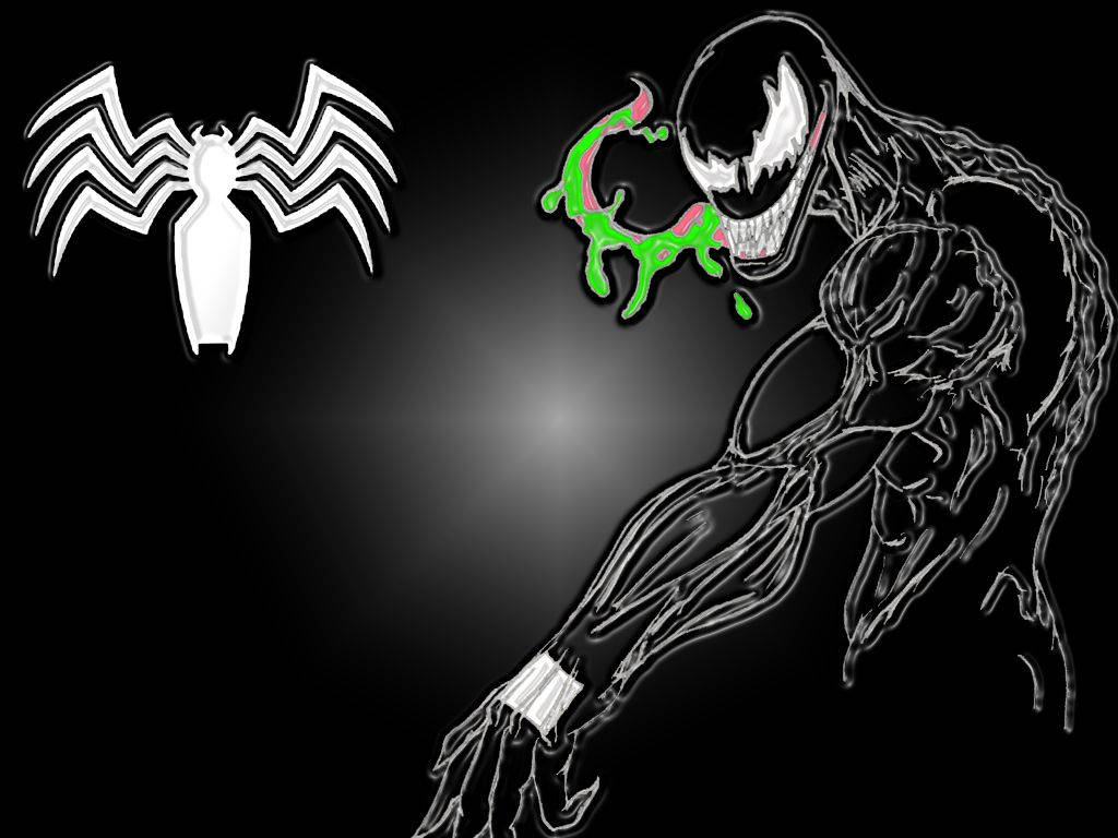 Venom And White Spider Background