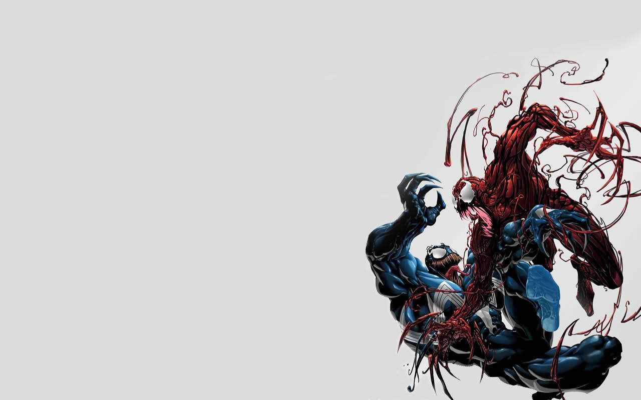 Venom Carnage Fight White Background Background