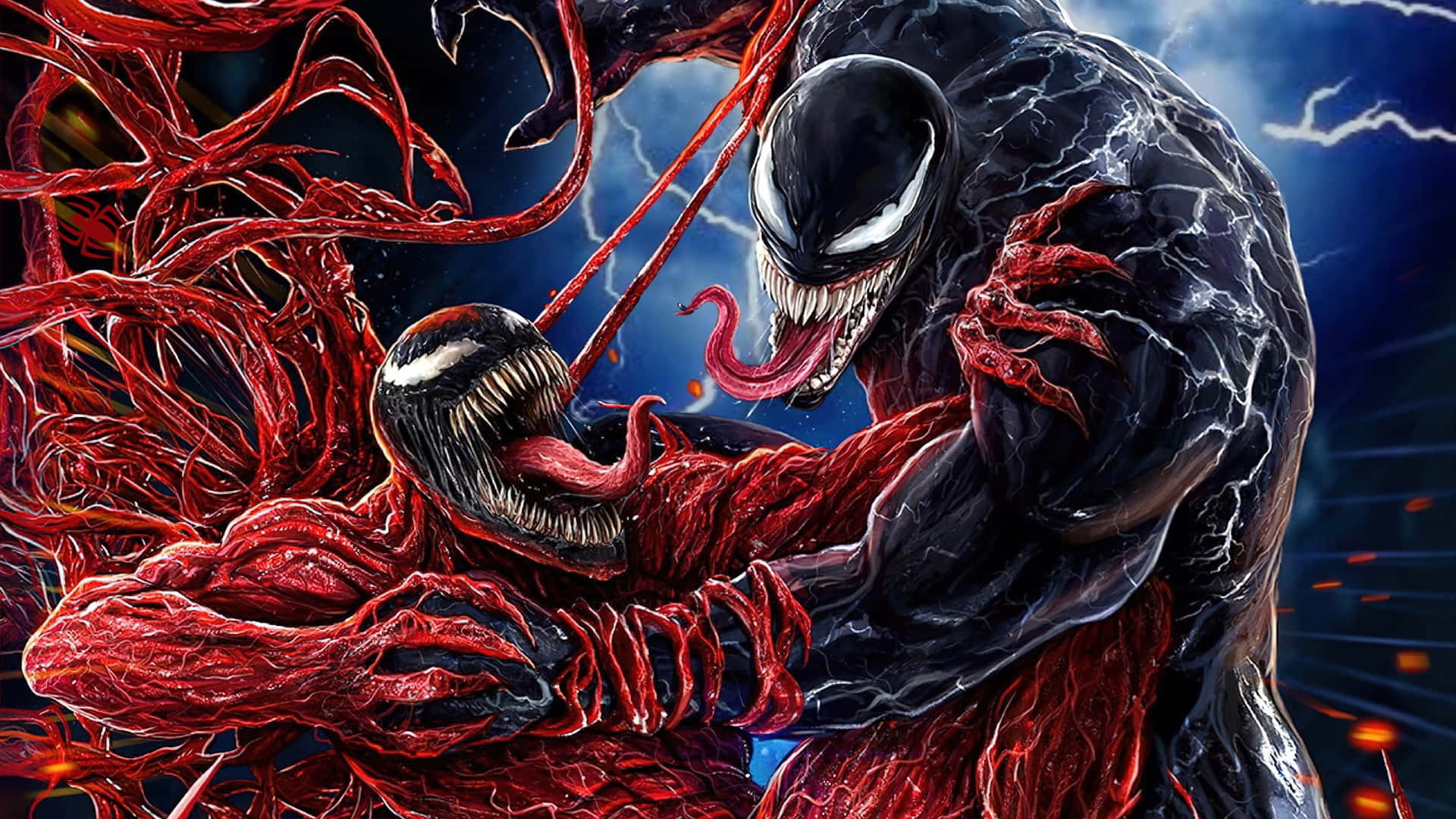 Venom Fighting With A Red Venom