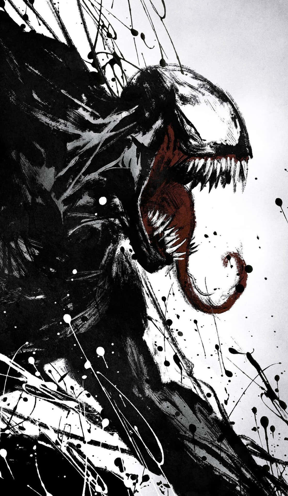 Venom Is Splattered With Paint On The Wall Background