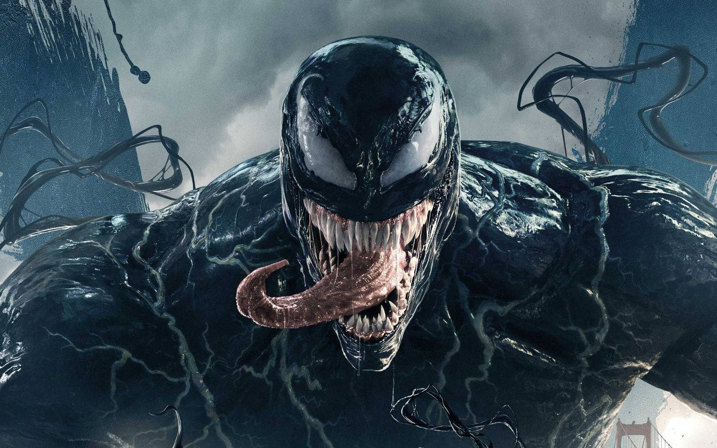 Venom Movie Alien Like Face Background