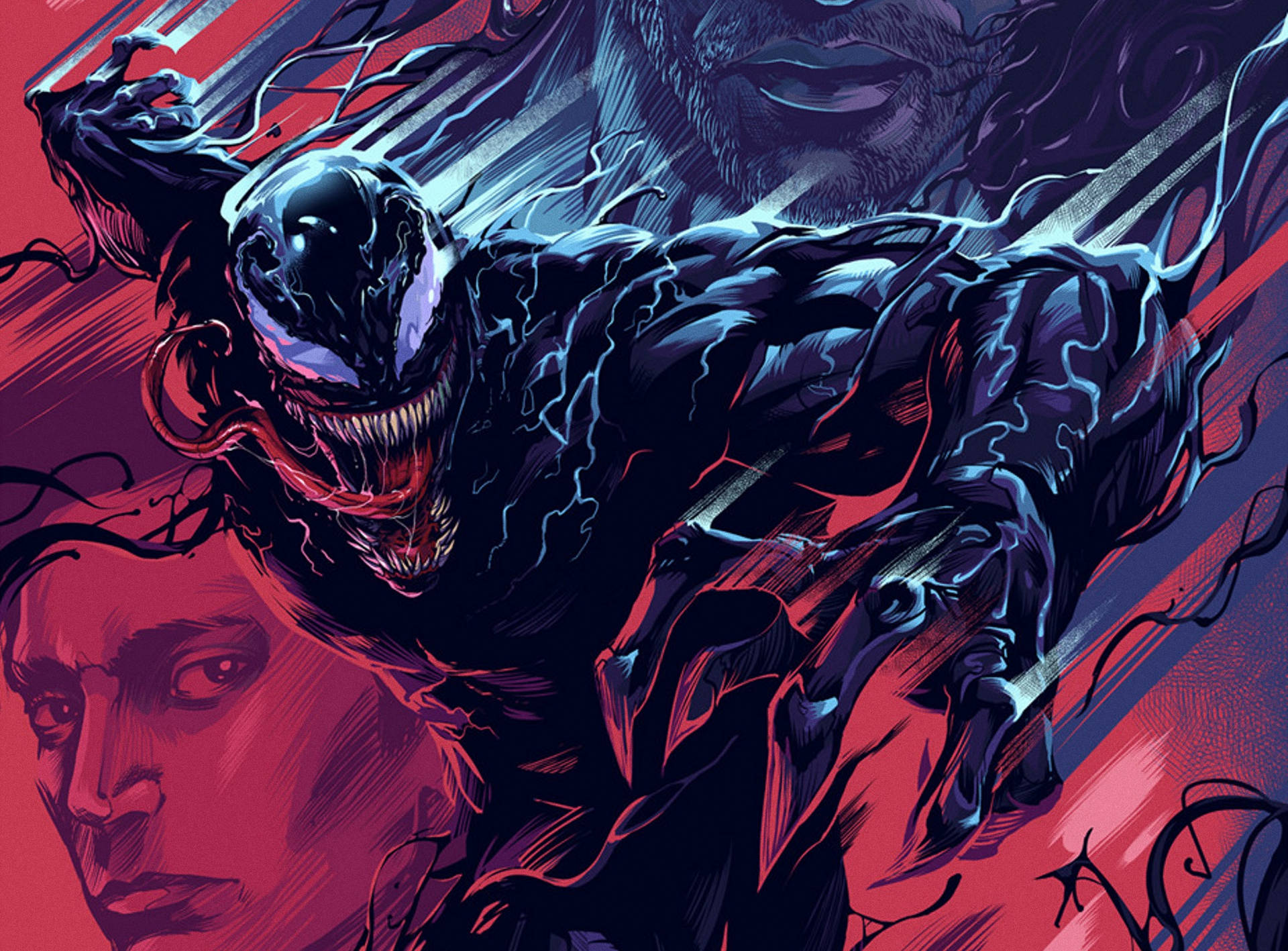 Venom Movie Comic Book Illustration Background