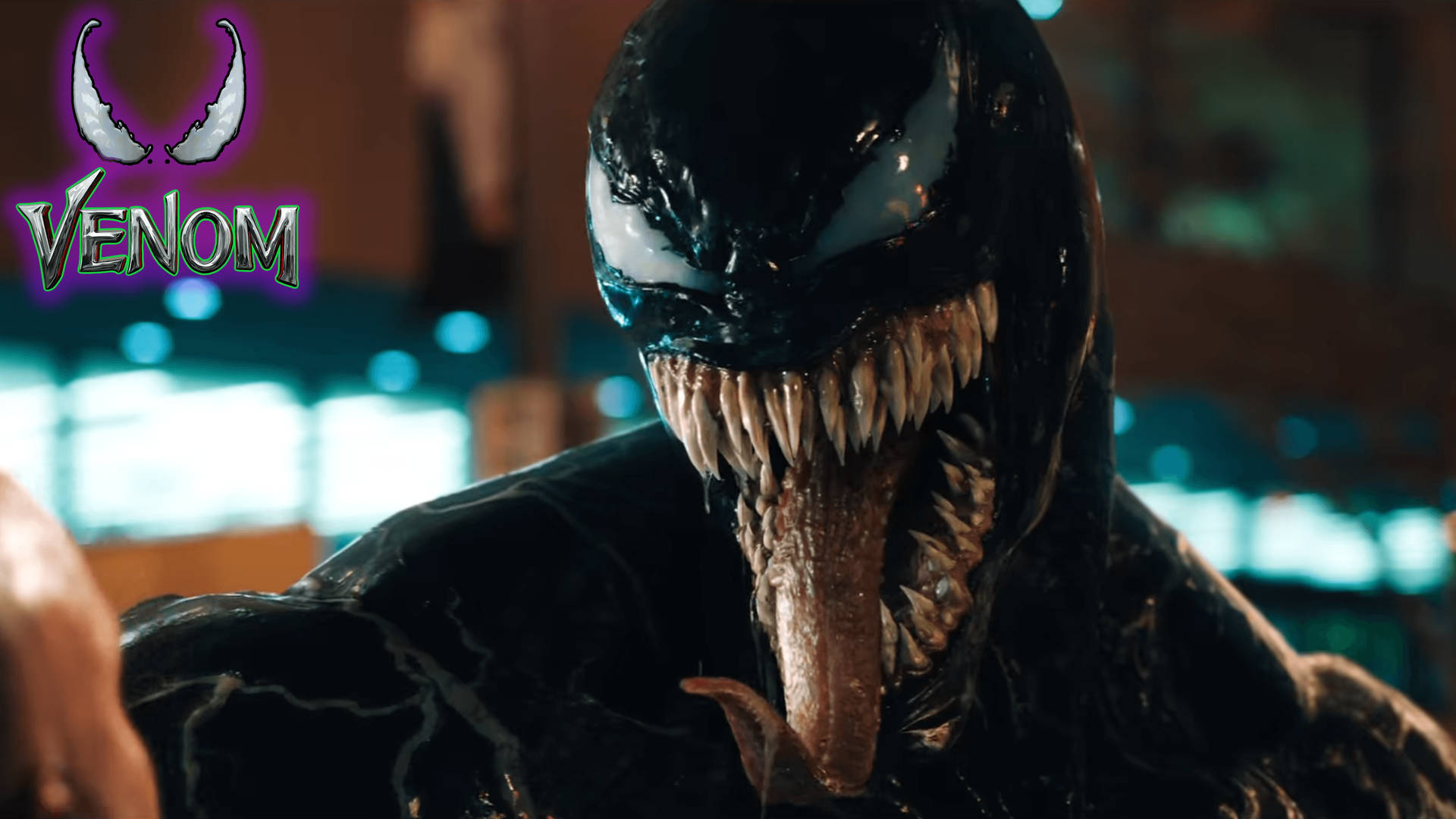 Venom Movie Creepy Smile Background