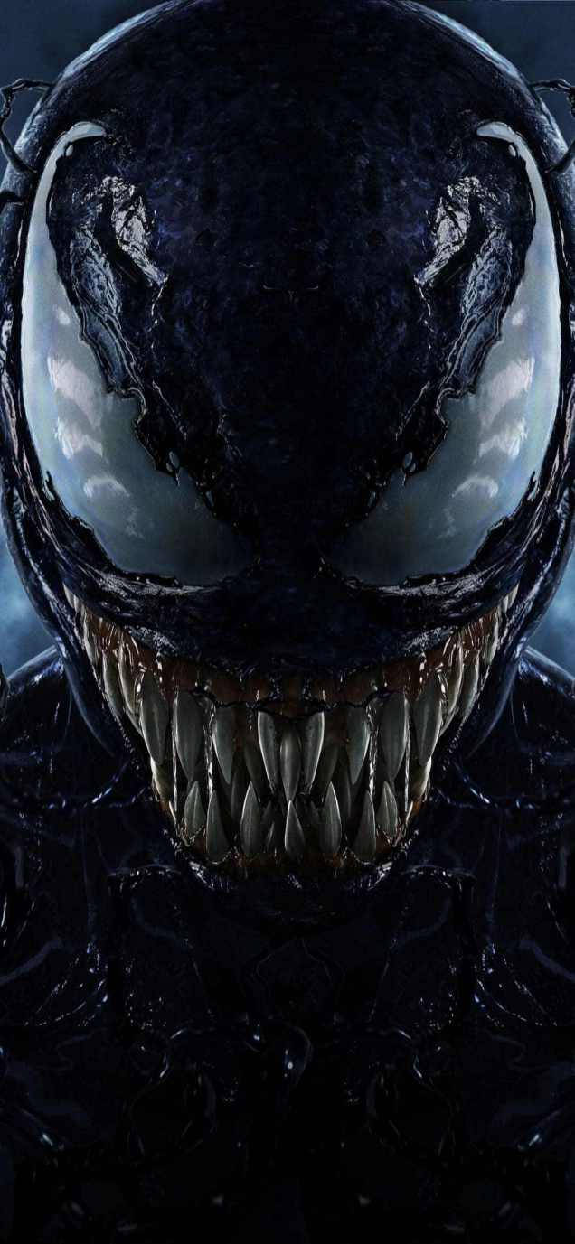 Venom Movie Ghostly White Eyes Background