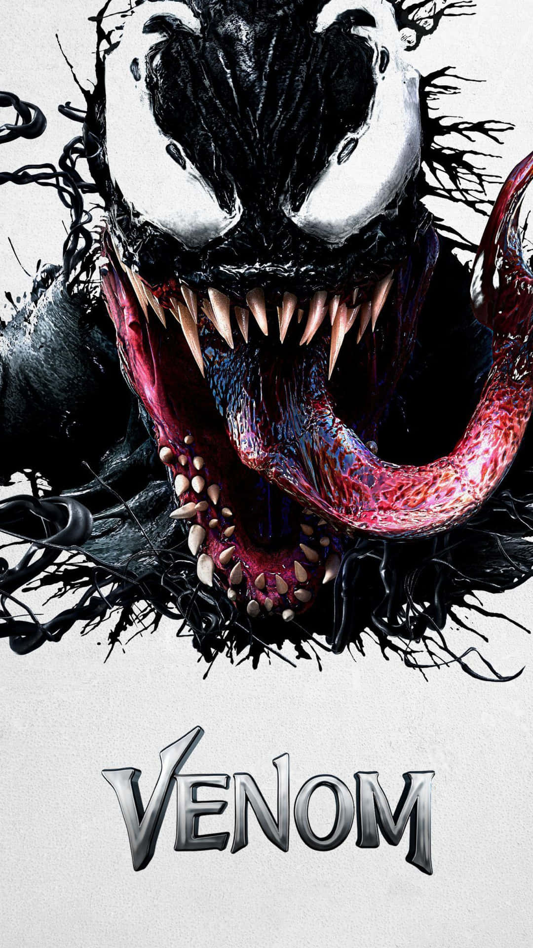 Venom Movie Poster With A Mouth Background