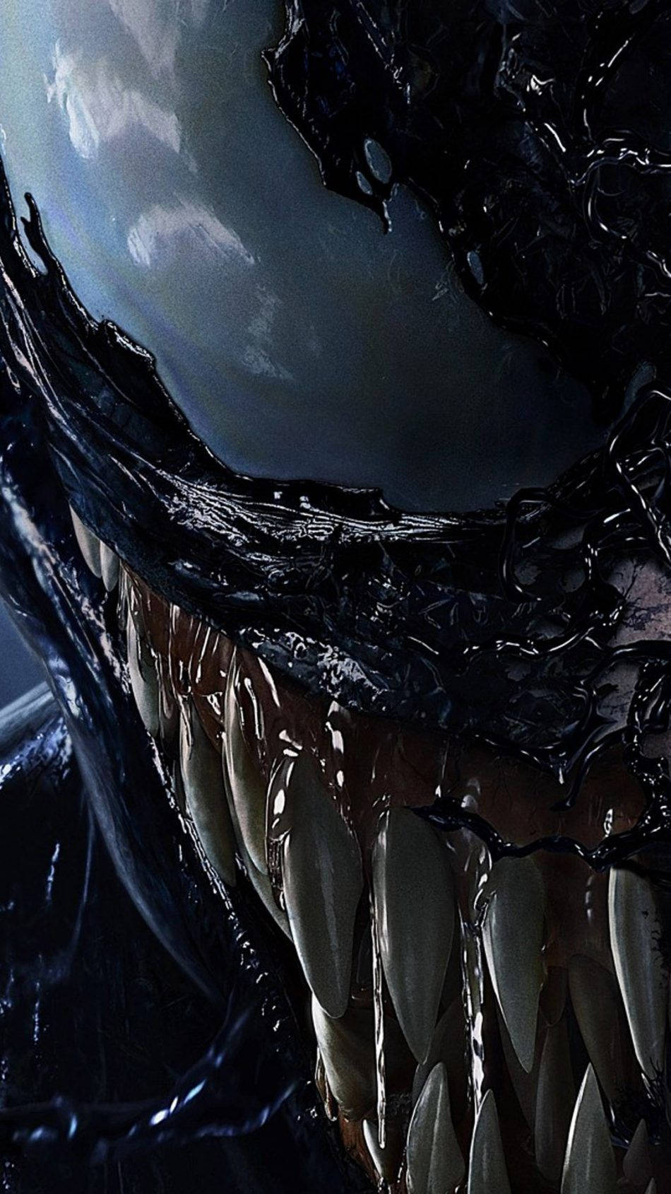 Venom Movie Shiny White Eyes Background