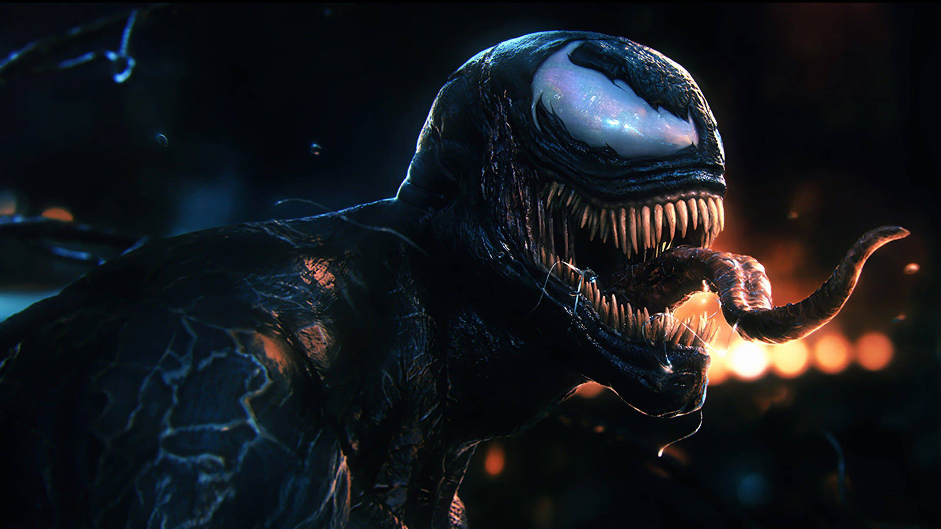 Venom Movie Venom With Gaping Mouth Background