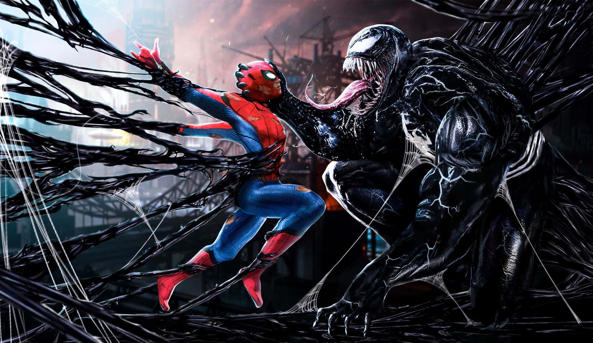 Venom Spider Man Web Background