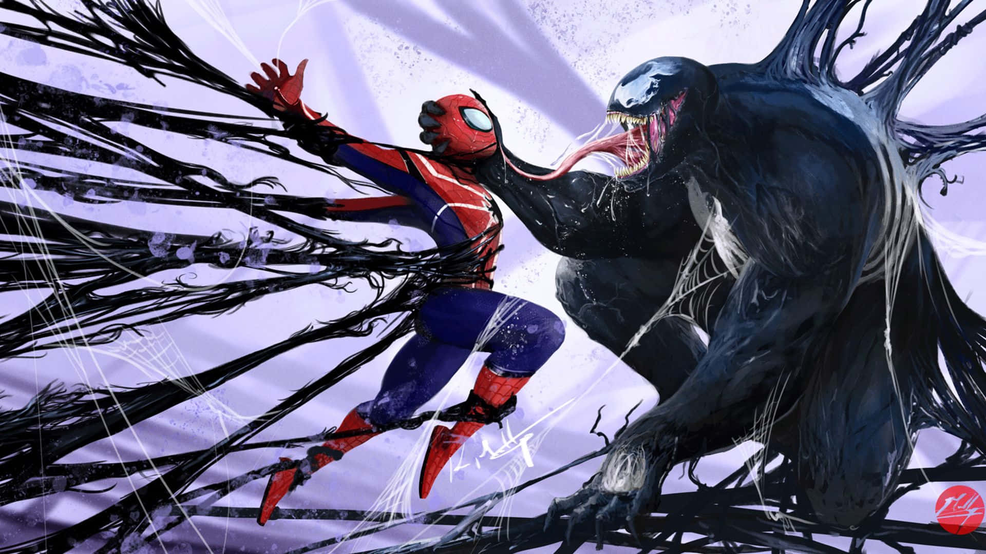 Venom Vs. Spiderman Abstract Background