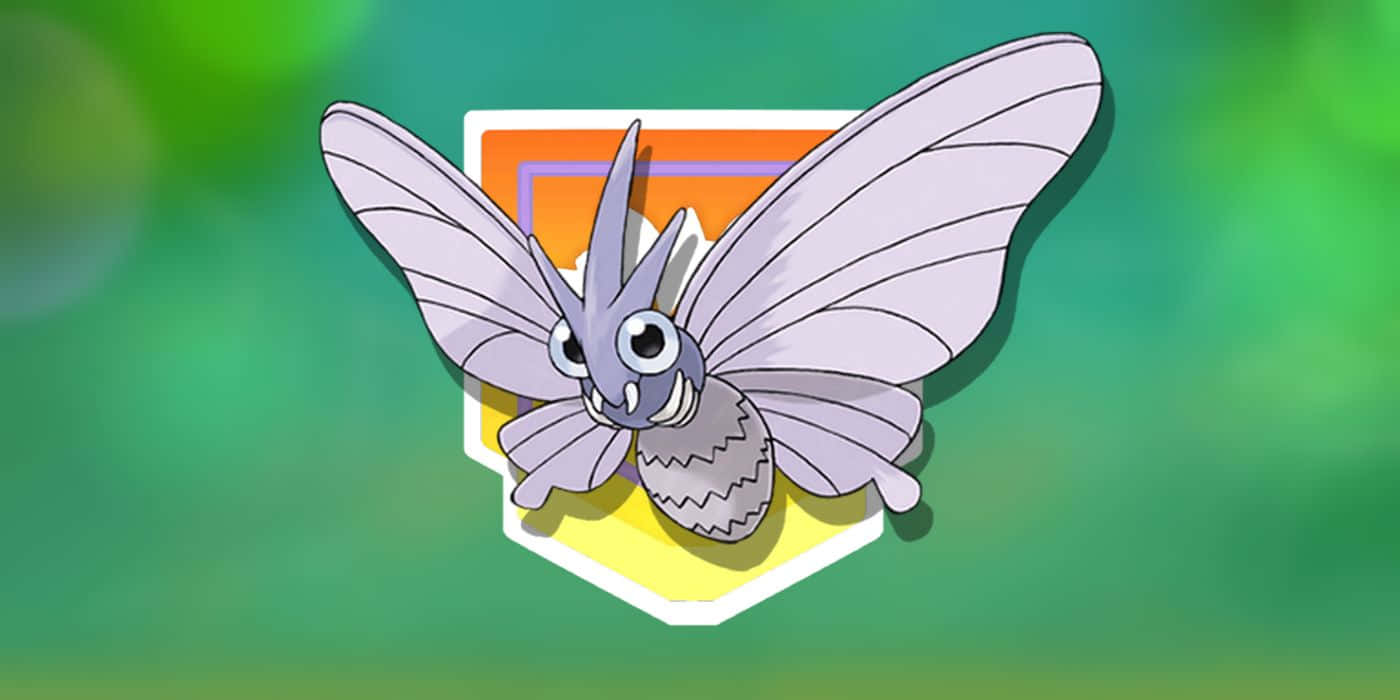 Venomoth On Green Background Background