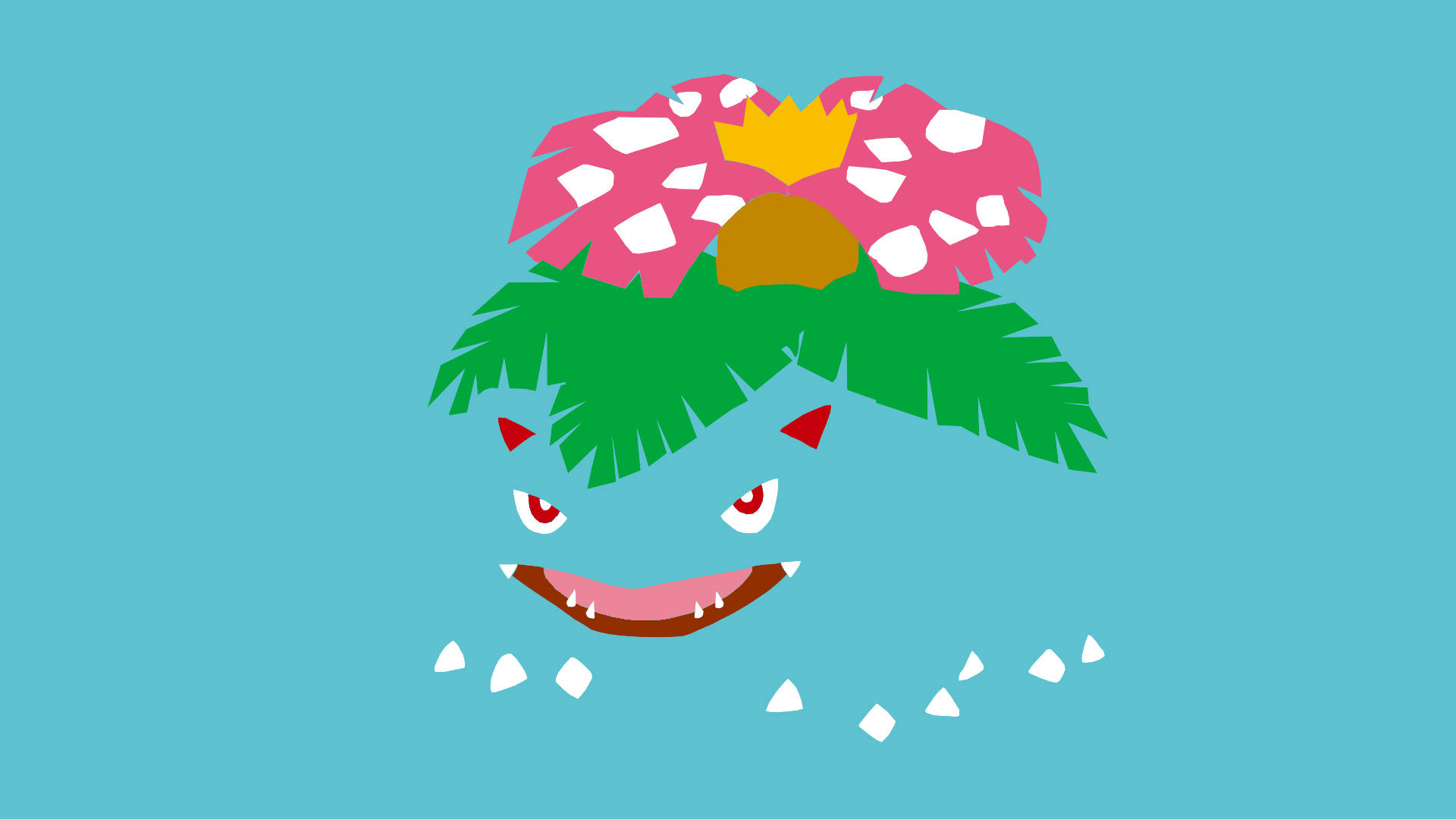 Venusaur Blue Outline Toes Background