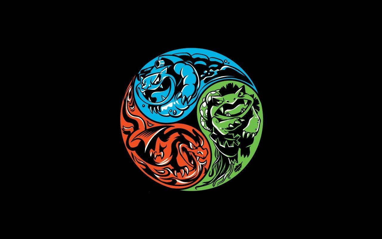 Venusaur Circle Charizard Blastoise Background