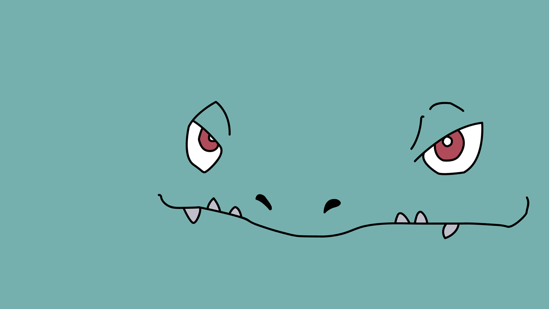 Venusaur Face Blue Background