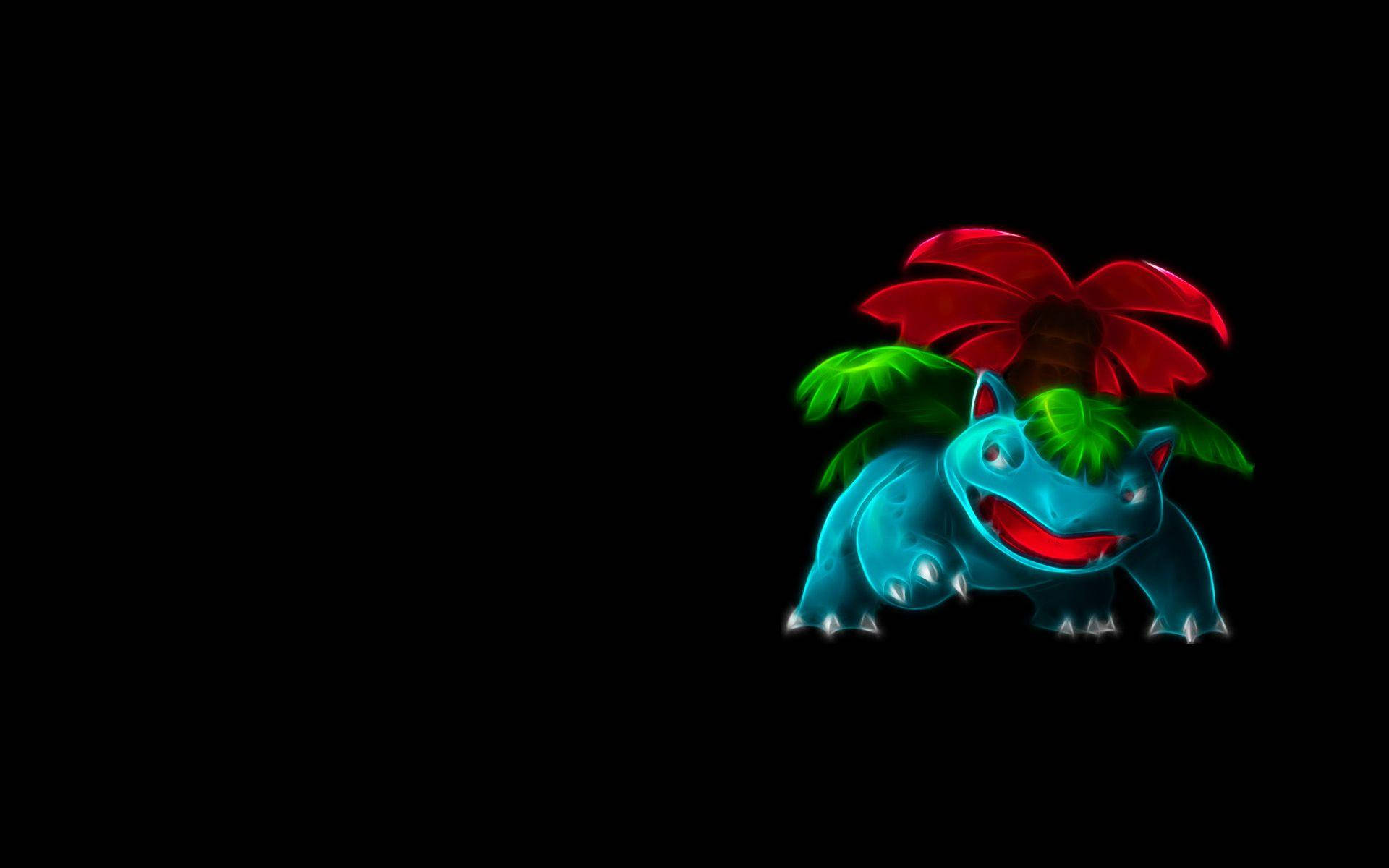 Venusaur Looking Back Black Background Background