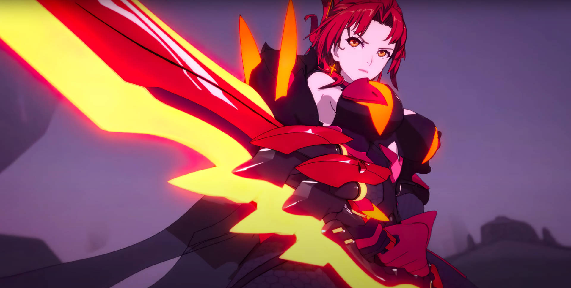 Vermillion Knight Eclipse In Action In Honkai Impact Background