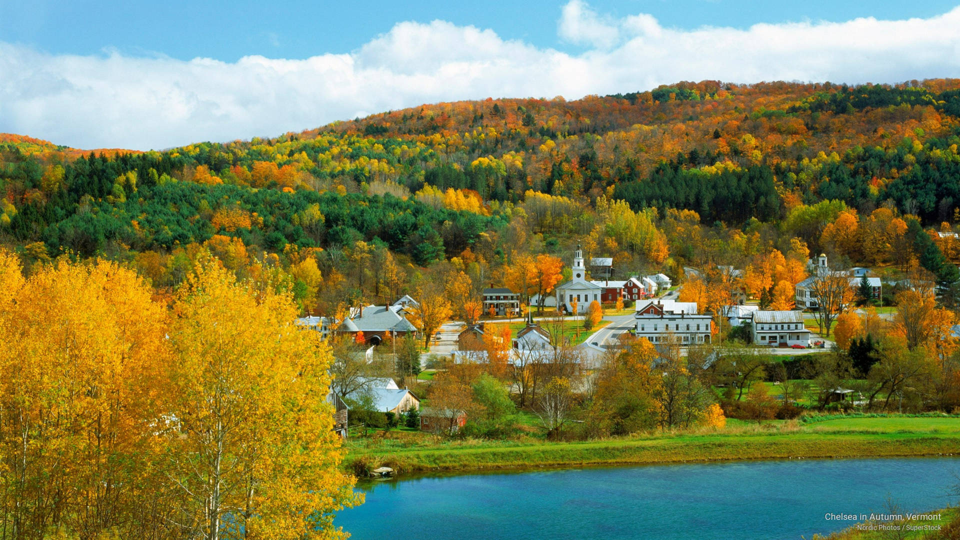Vermont Chelsea In Autumn Background