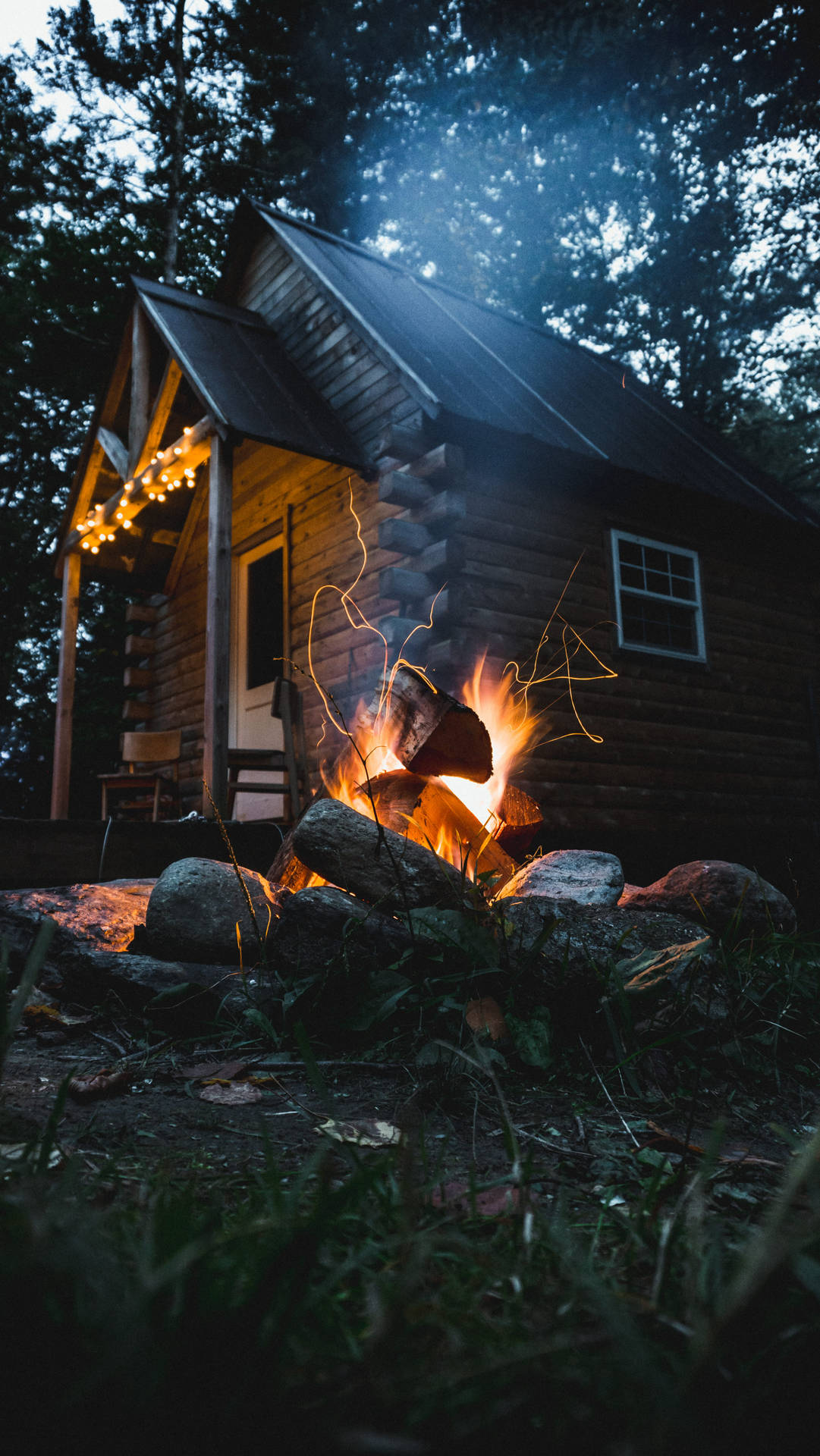 Vermont Forest Campfire Background