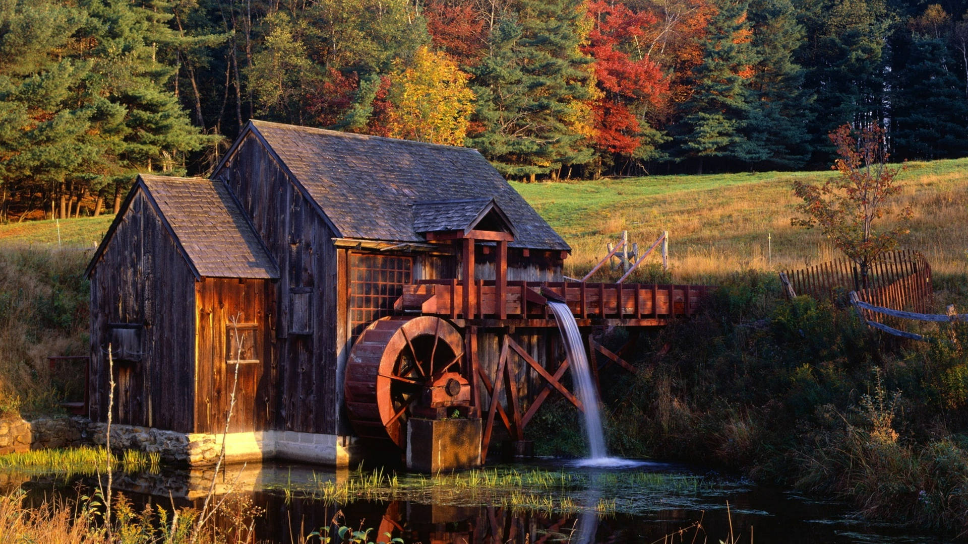 Vermont Old Guildhall Gristmill Background