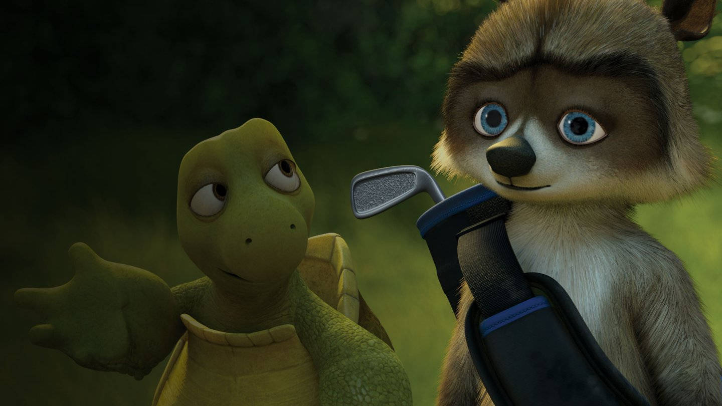 Verne And Rj Over The Hedge