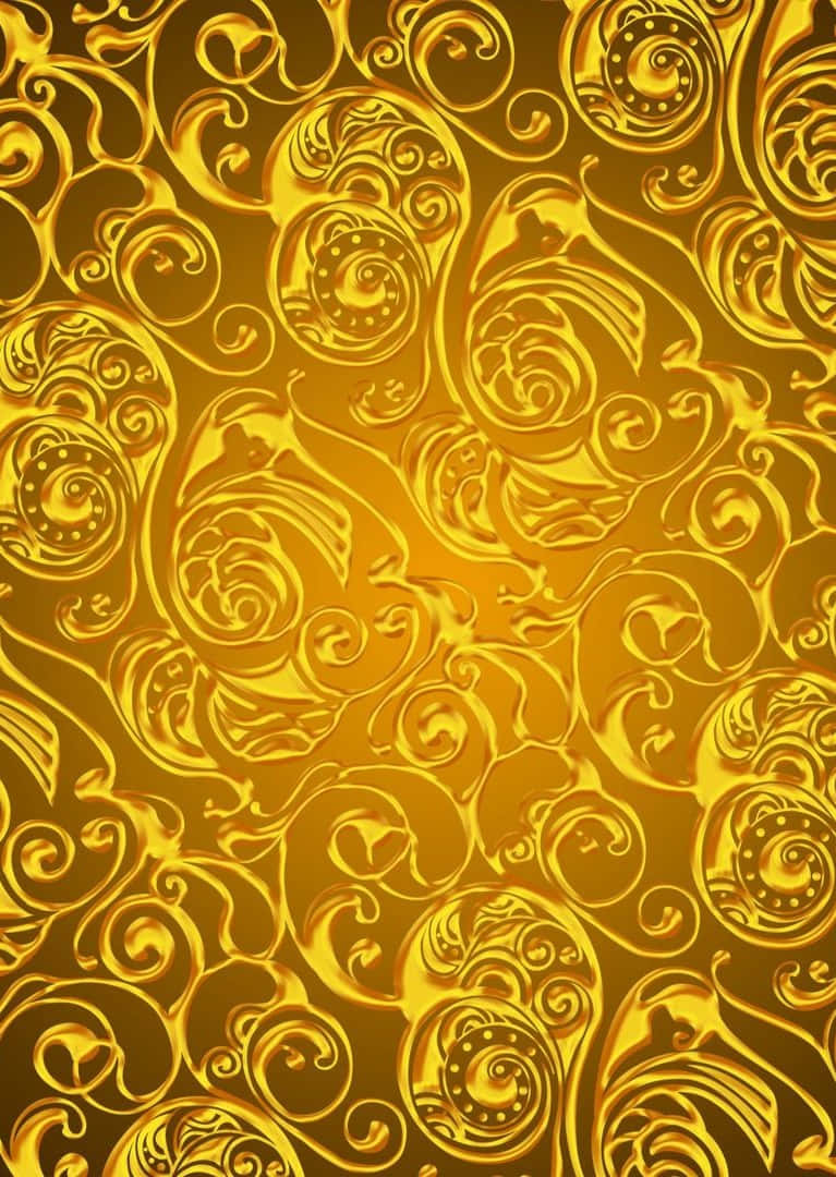 Versace Iphone Glowing Gold Embossed Background