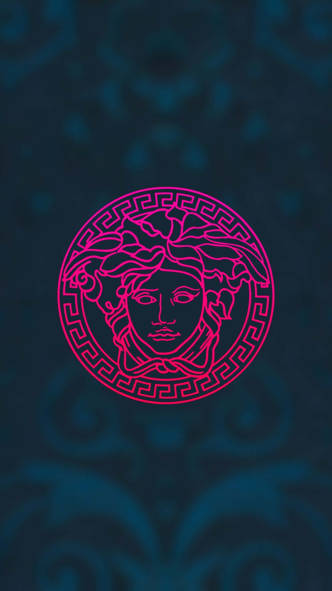 Versace Iphone Neon Pink Logo Background