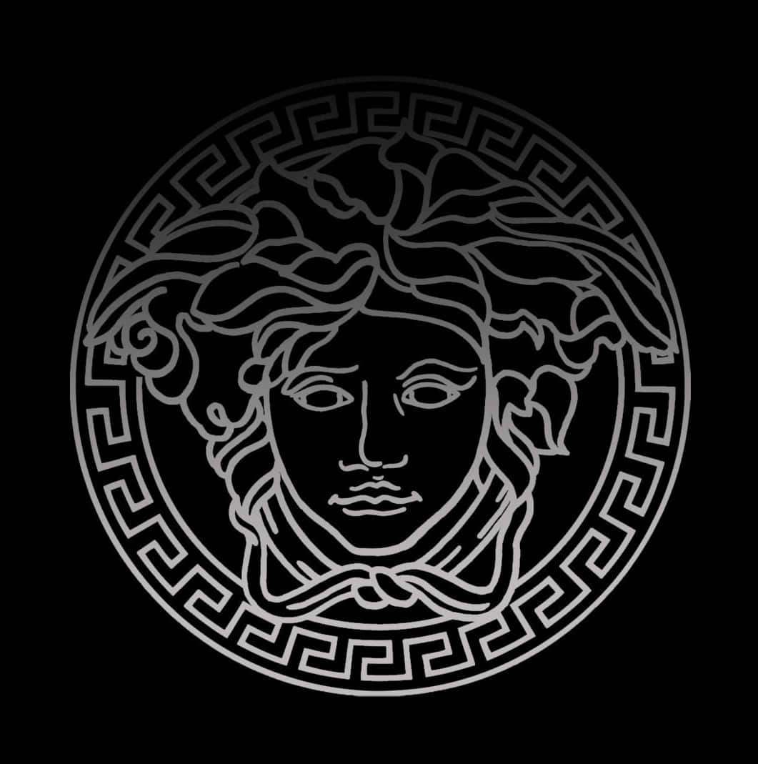 Versace Iphone Ombre Black White Logo Background