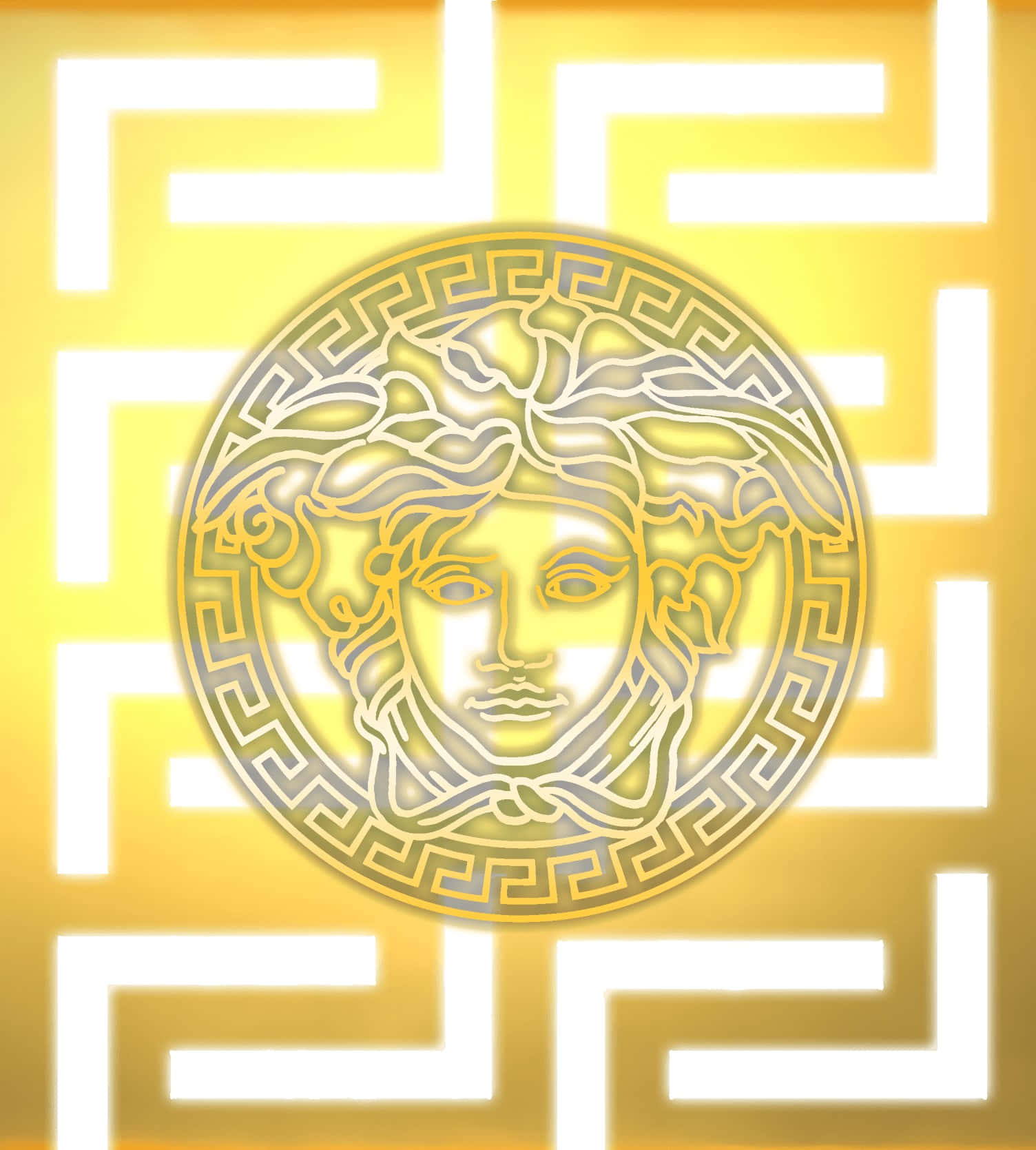 Versace Iphone Yellow Greek Pattern Background