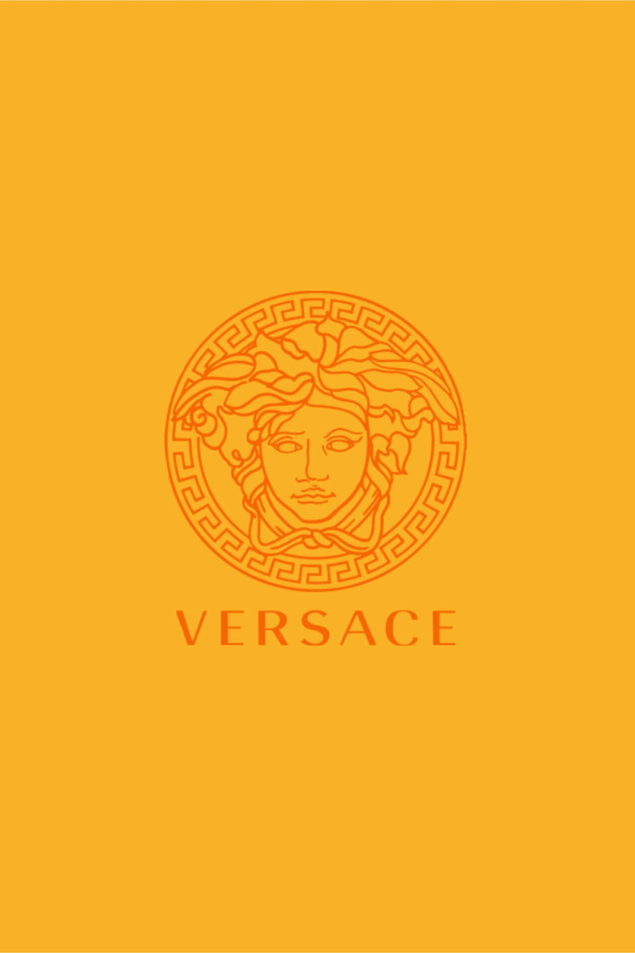 Versace Iphone Yellow Orange Logo Background