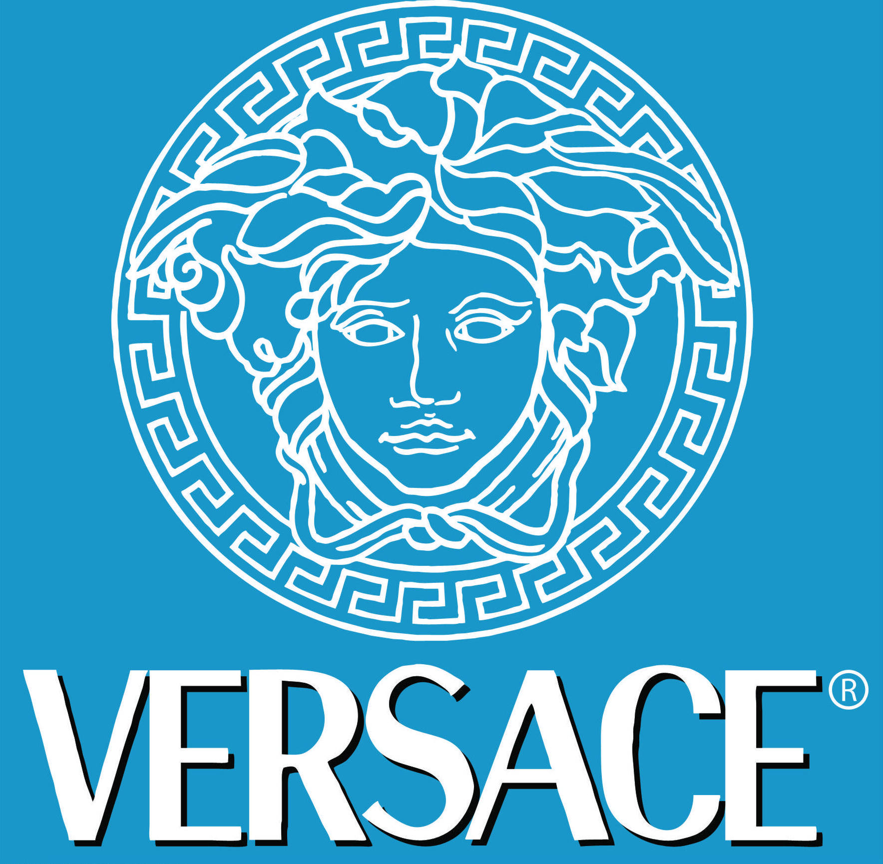 Versace Logo Blue Canvas