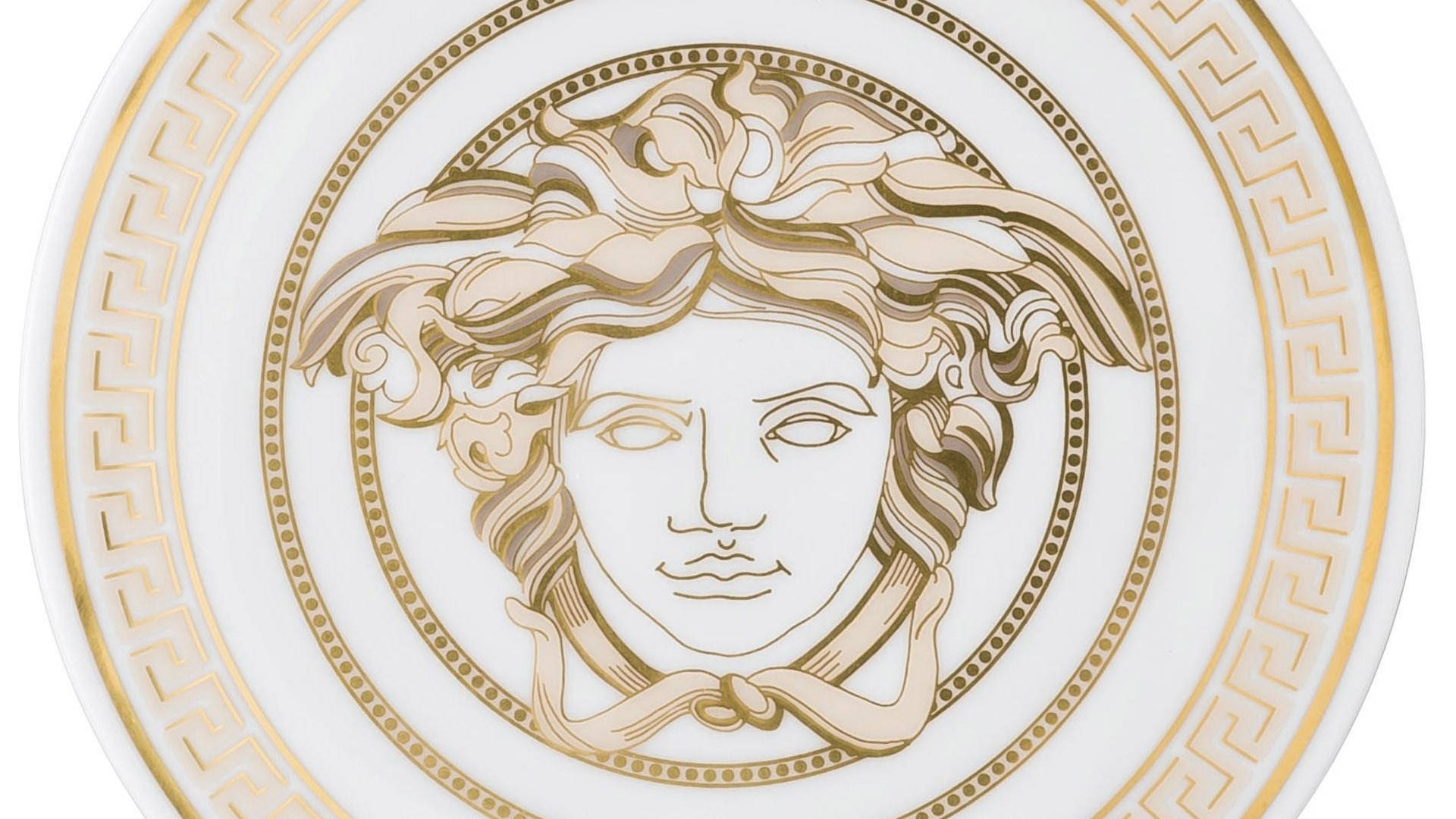 Versace Plate Golden Logo Design Background