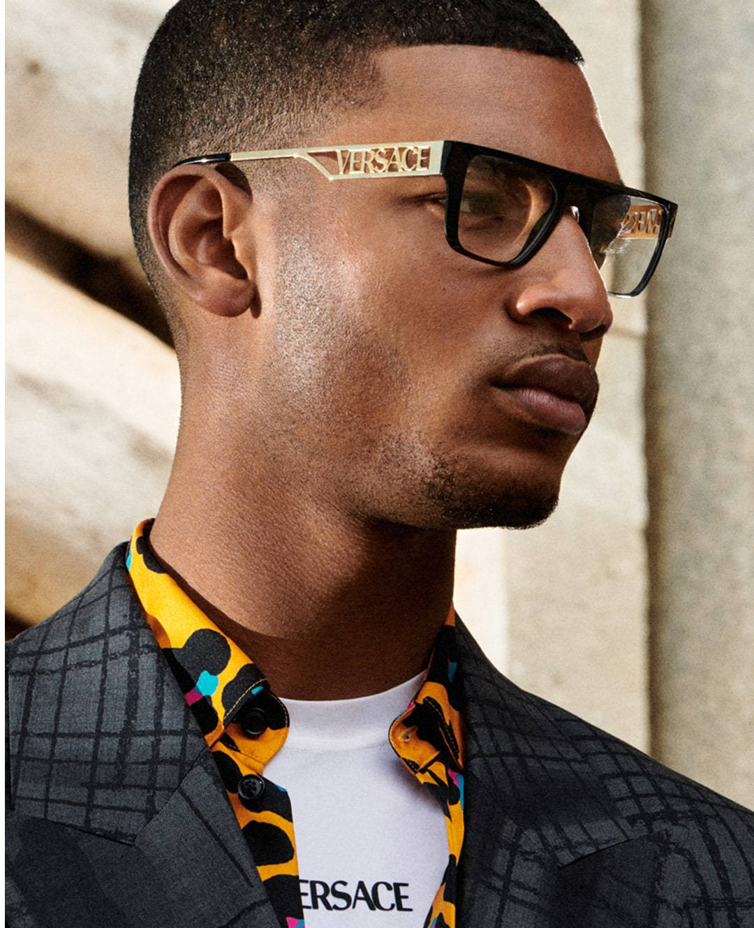 Versace Ve3326u Eyeglasses Male Model Background