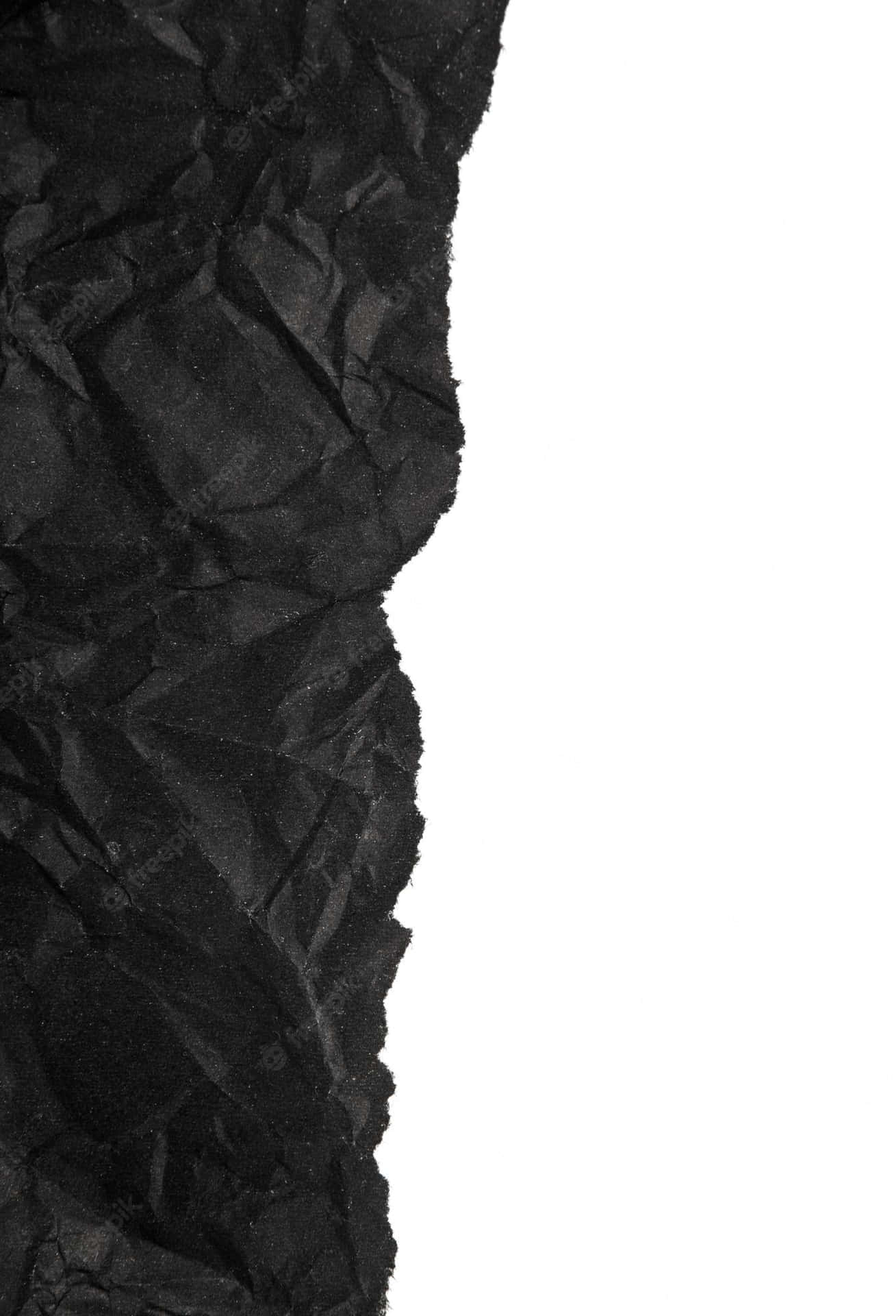 Vertical Black Crumpled Torn Paper