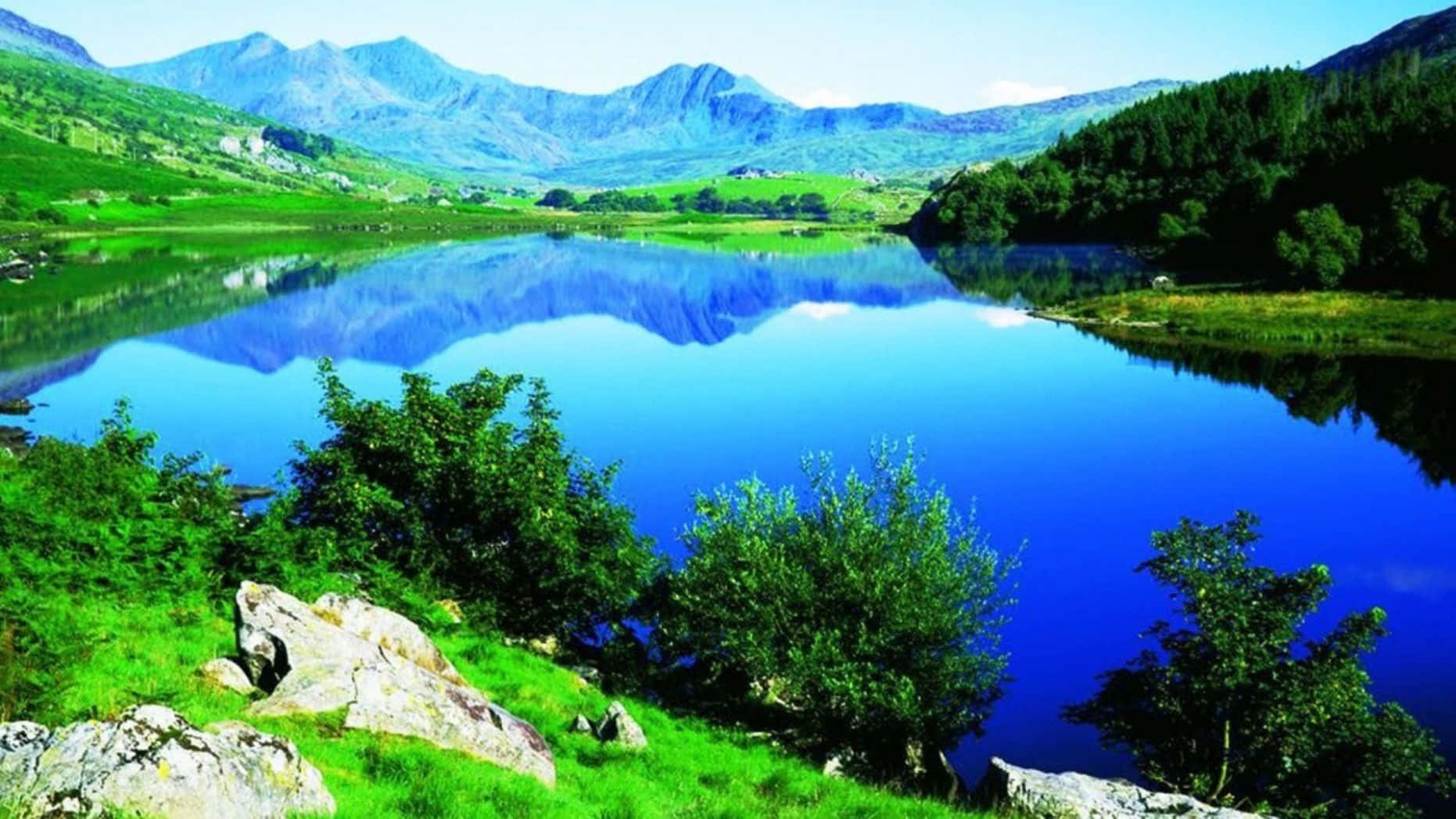 Very Breathtaking View Of The Lake And Nature