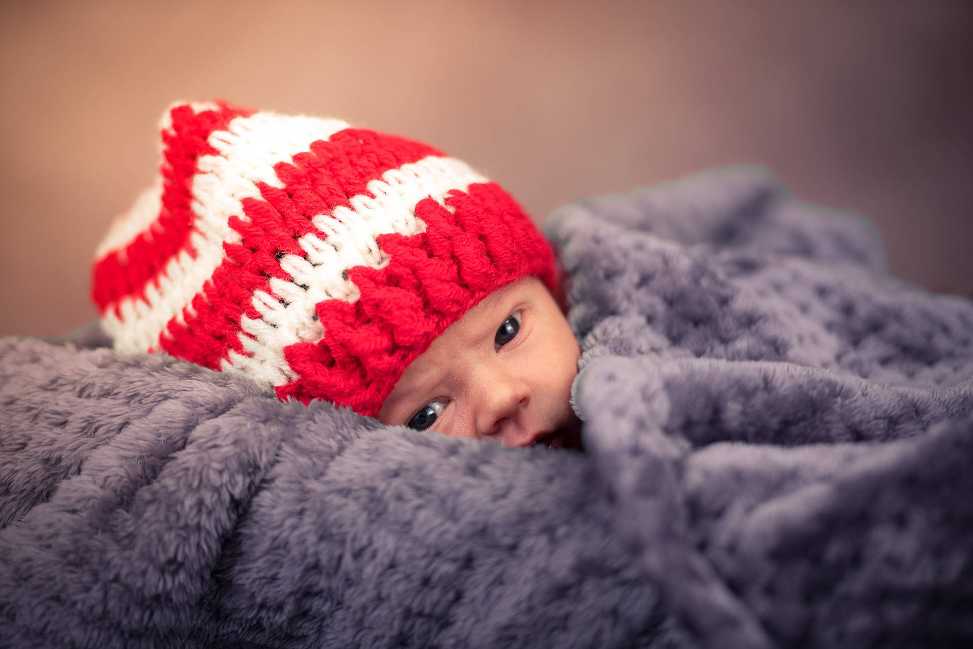 Very Cute Baby In Cotton Blanket