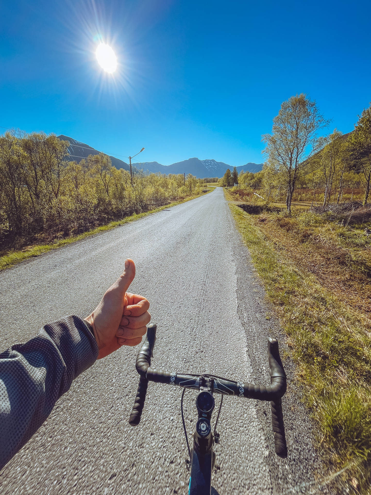 Very Good Thumbs-up While Cycling Background