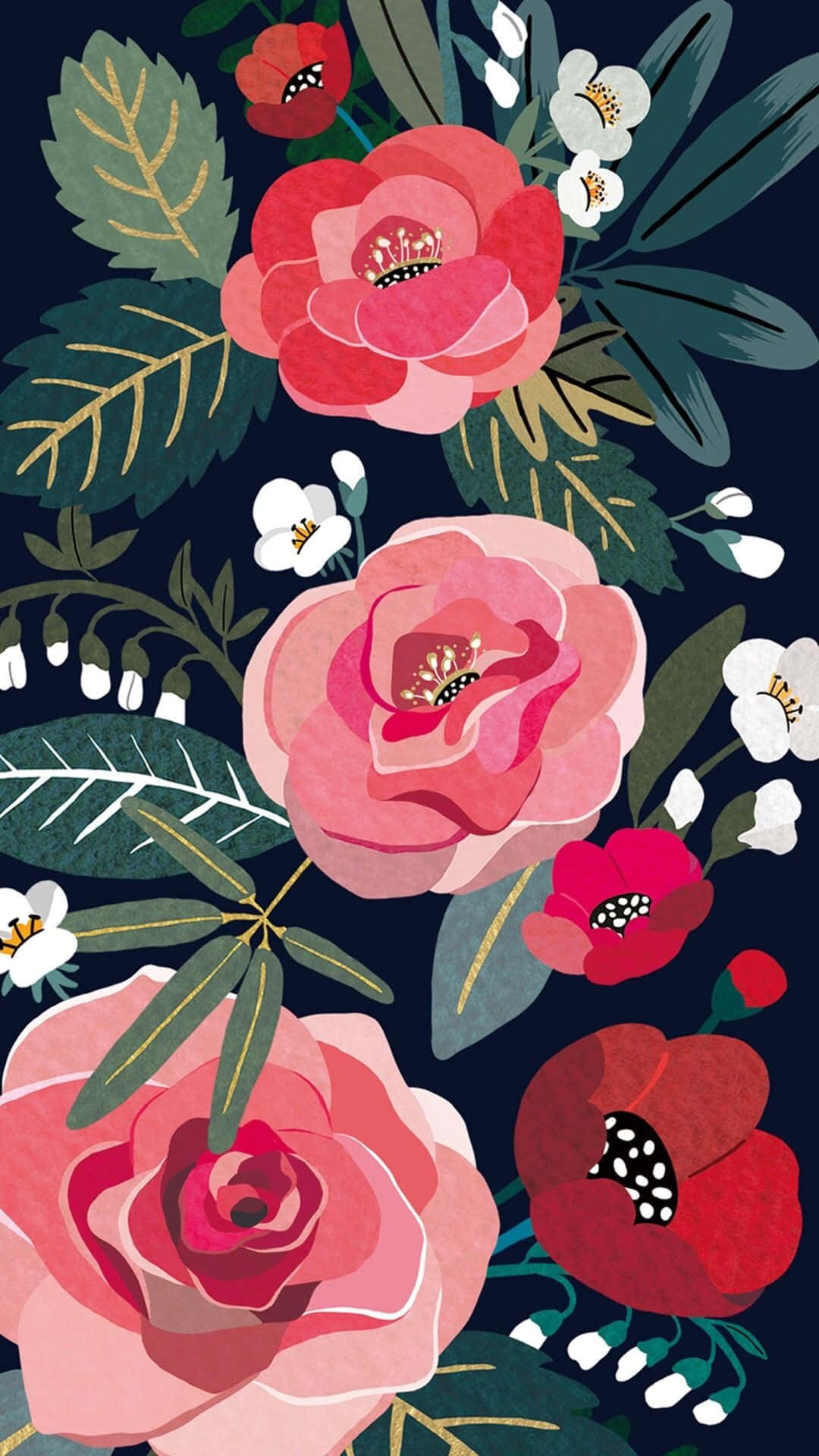 Very Wonderful Painting Of Flowers Background