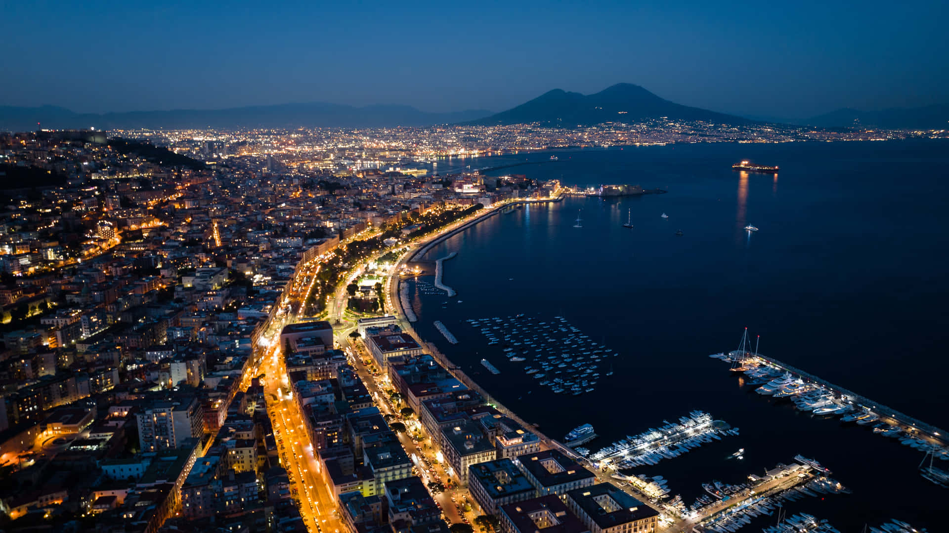 Vesuvio Aerial City View Italy Background