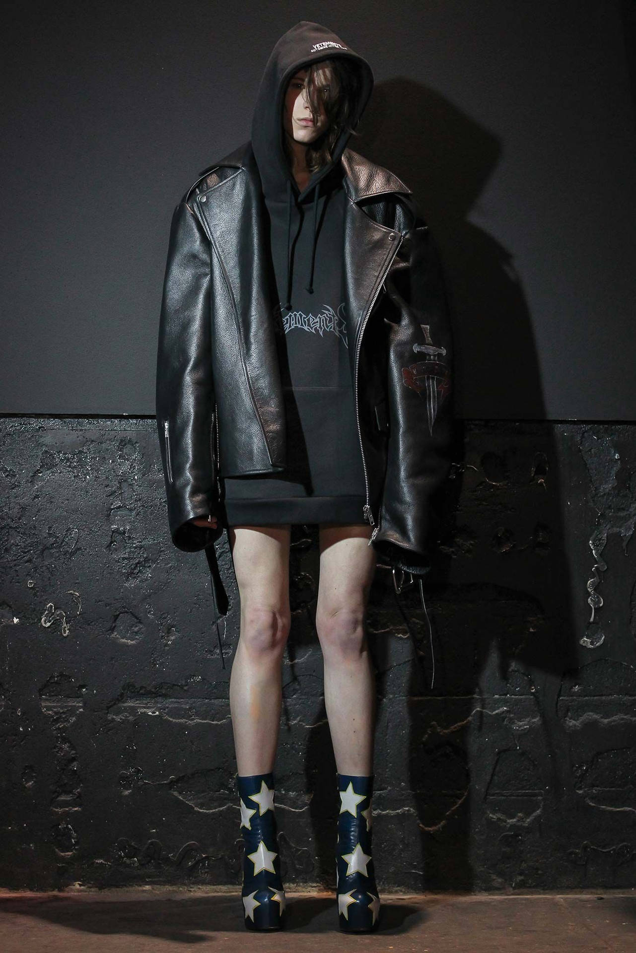 Vetements Black Leather Coat