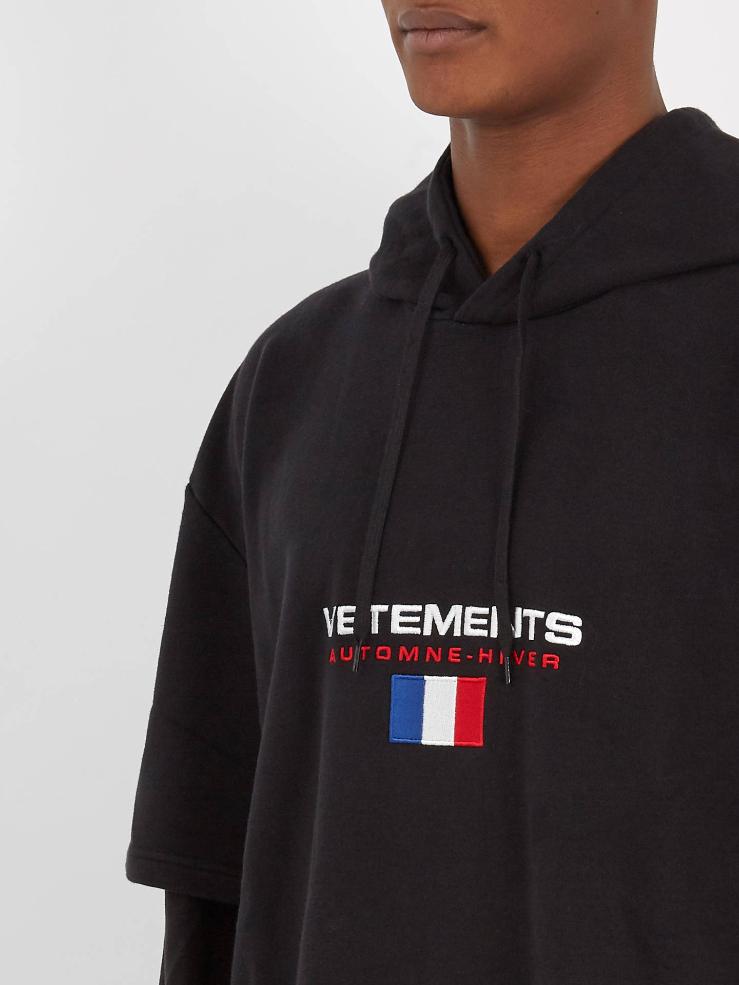 Vetements Hoodie With French Flag Background