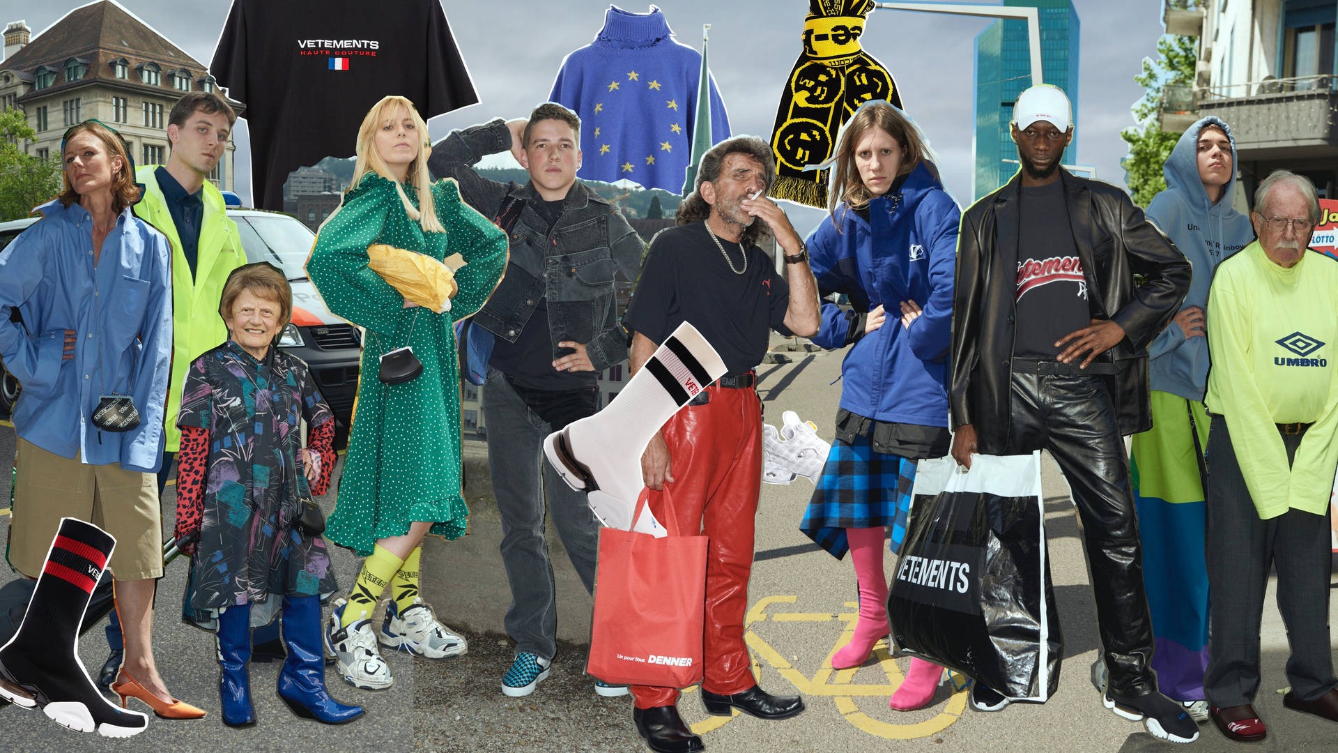 Vetements Model Collage Background